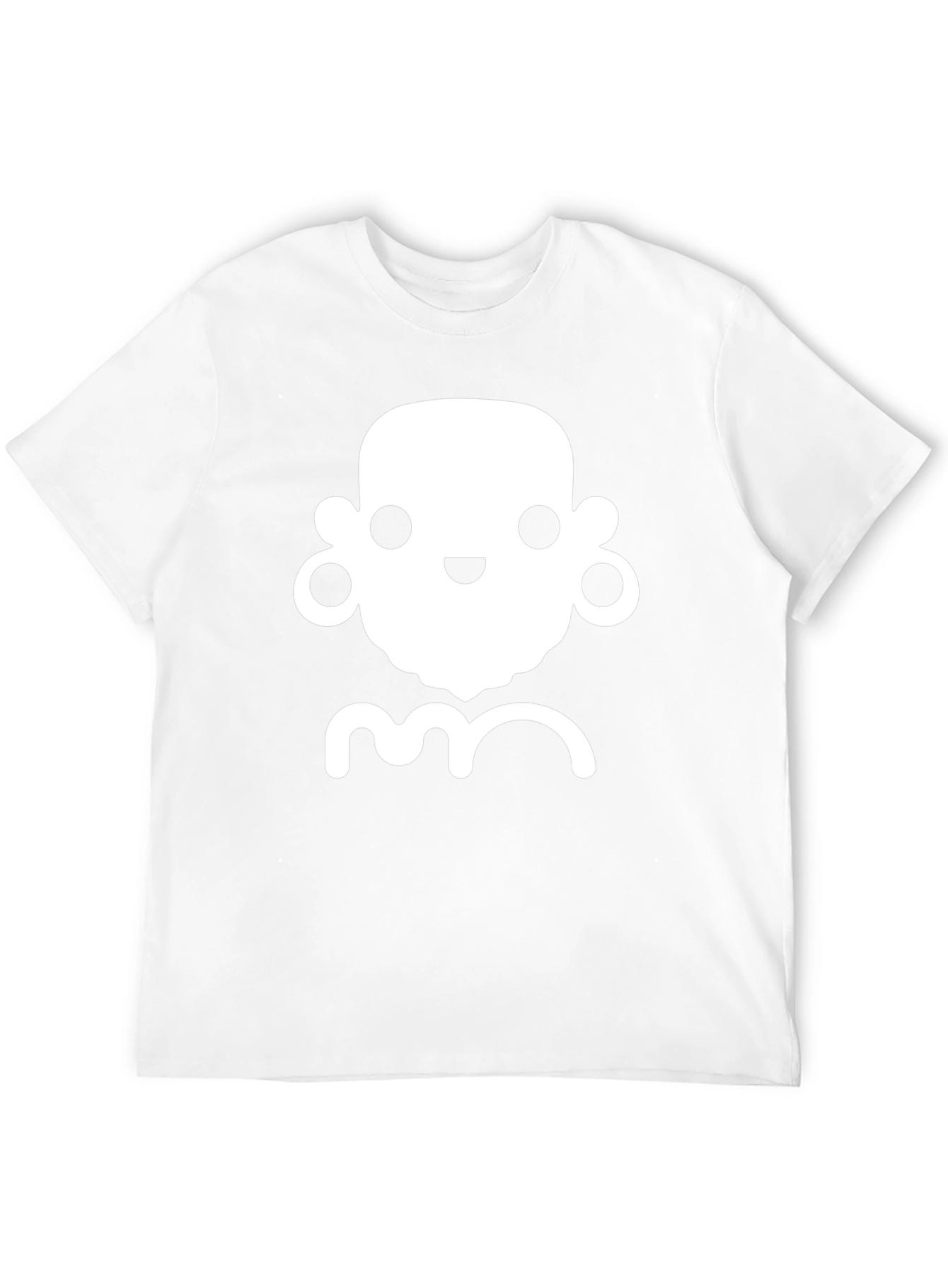 Black T-Shirt with Cute White Cartoon Face