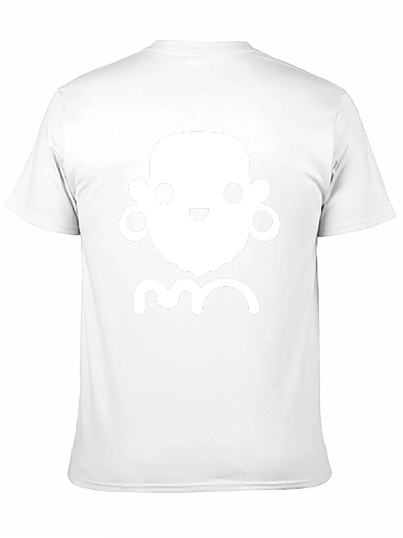 Black T-Shirt with Cute White Cartoon Face