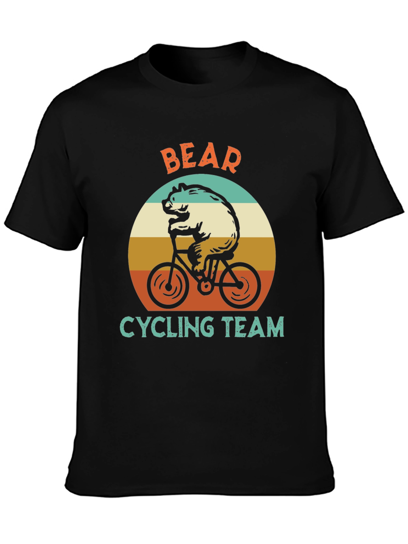 Bear Cycling Team Graphic T-Shirt - Retro Style