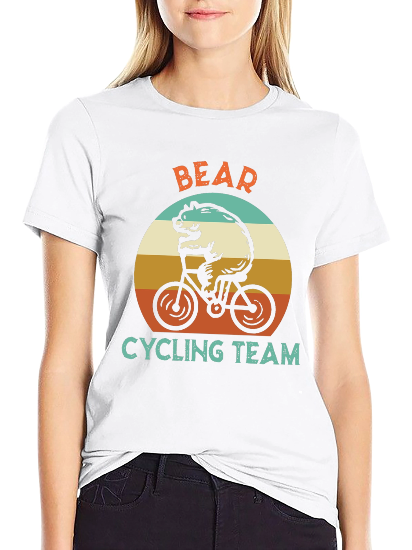 Bear Cycling Team Graphic T-Shirt - Retro Style