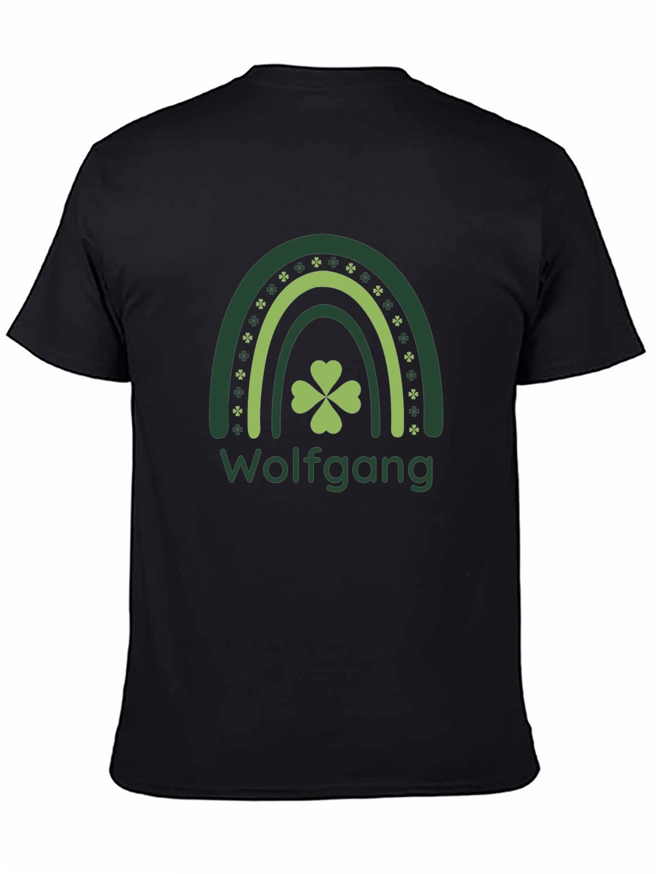 St. Patricks Day Wolfgang Rainbow Clover T-Shirt