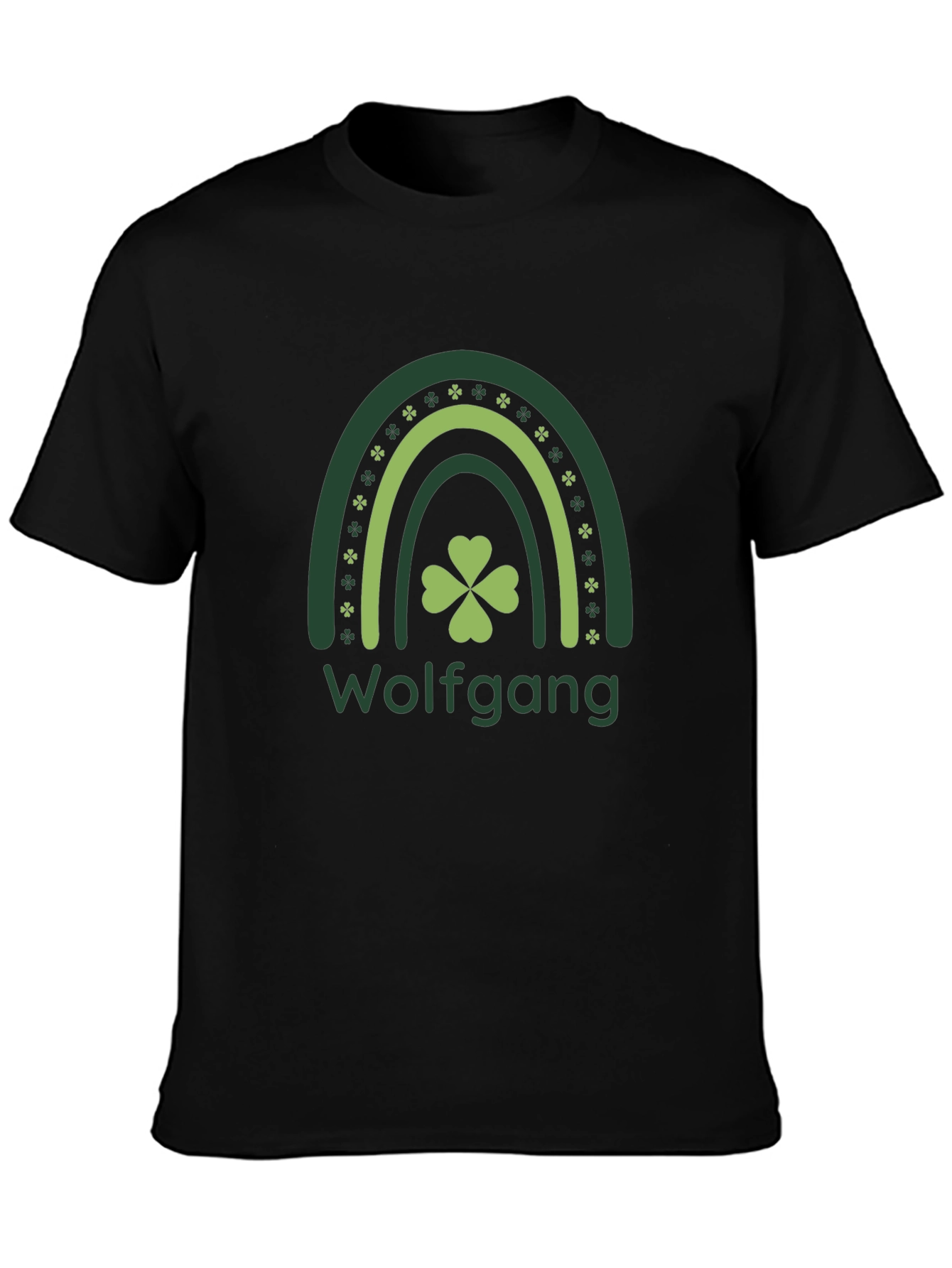St. Patricks Day Wolfgang Rainbow Clover T-Shirt