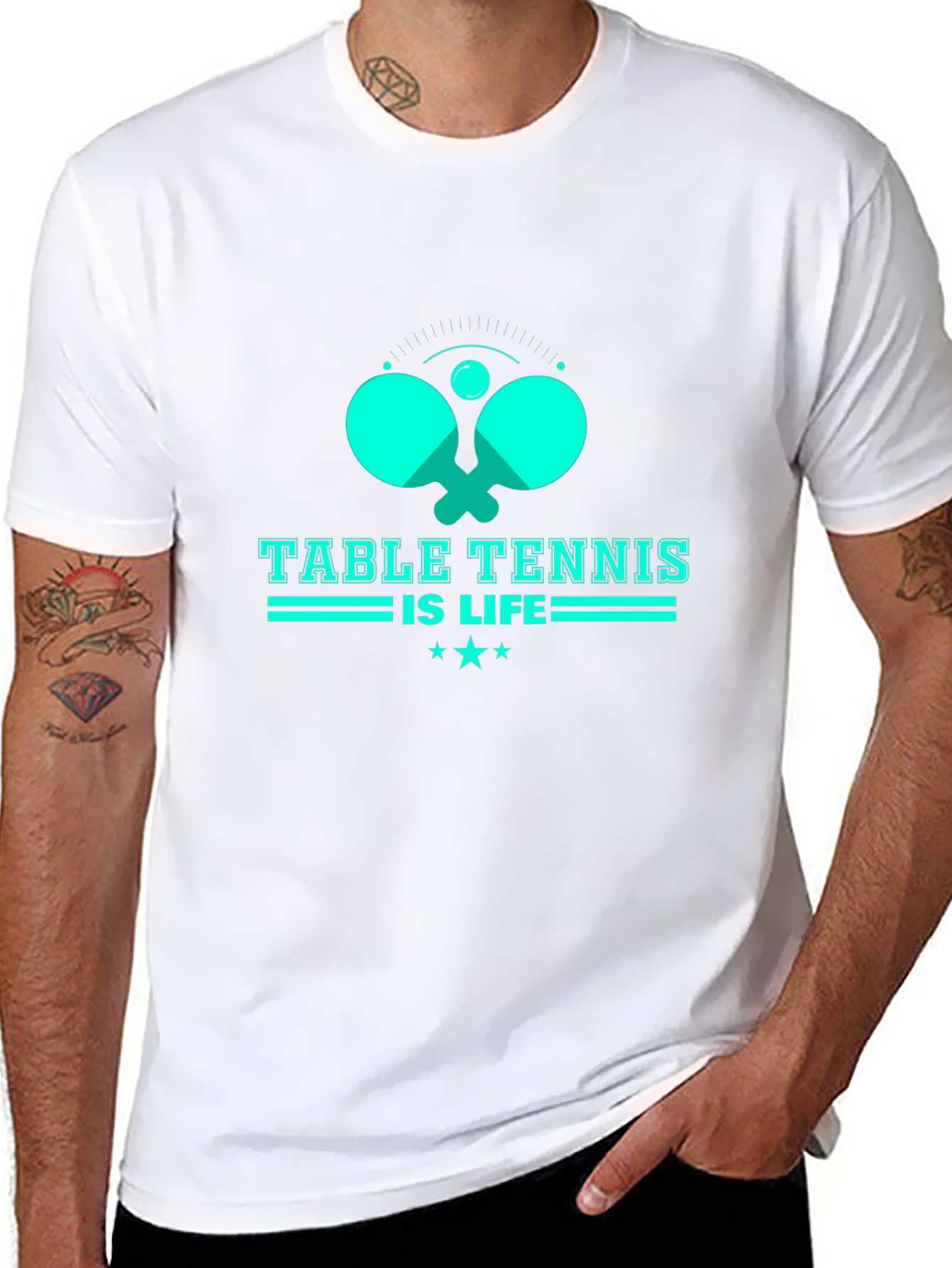 Table Tennis Is Life Graphic Tee - Black