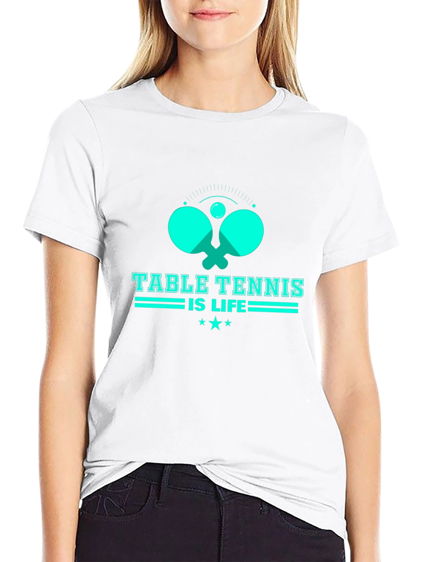 Table Tennis Is Life Graphic Tee - Black