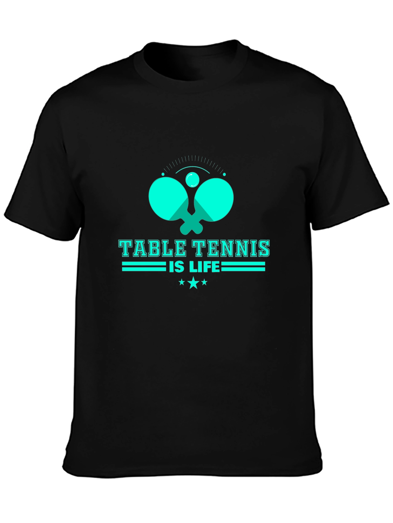 Table Tennis Is Life Graphic Tee - Black
