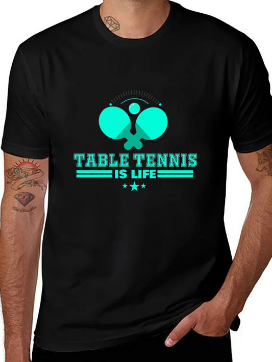 Table Tennis Is Life Graphic Tee - Black