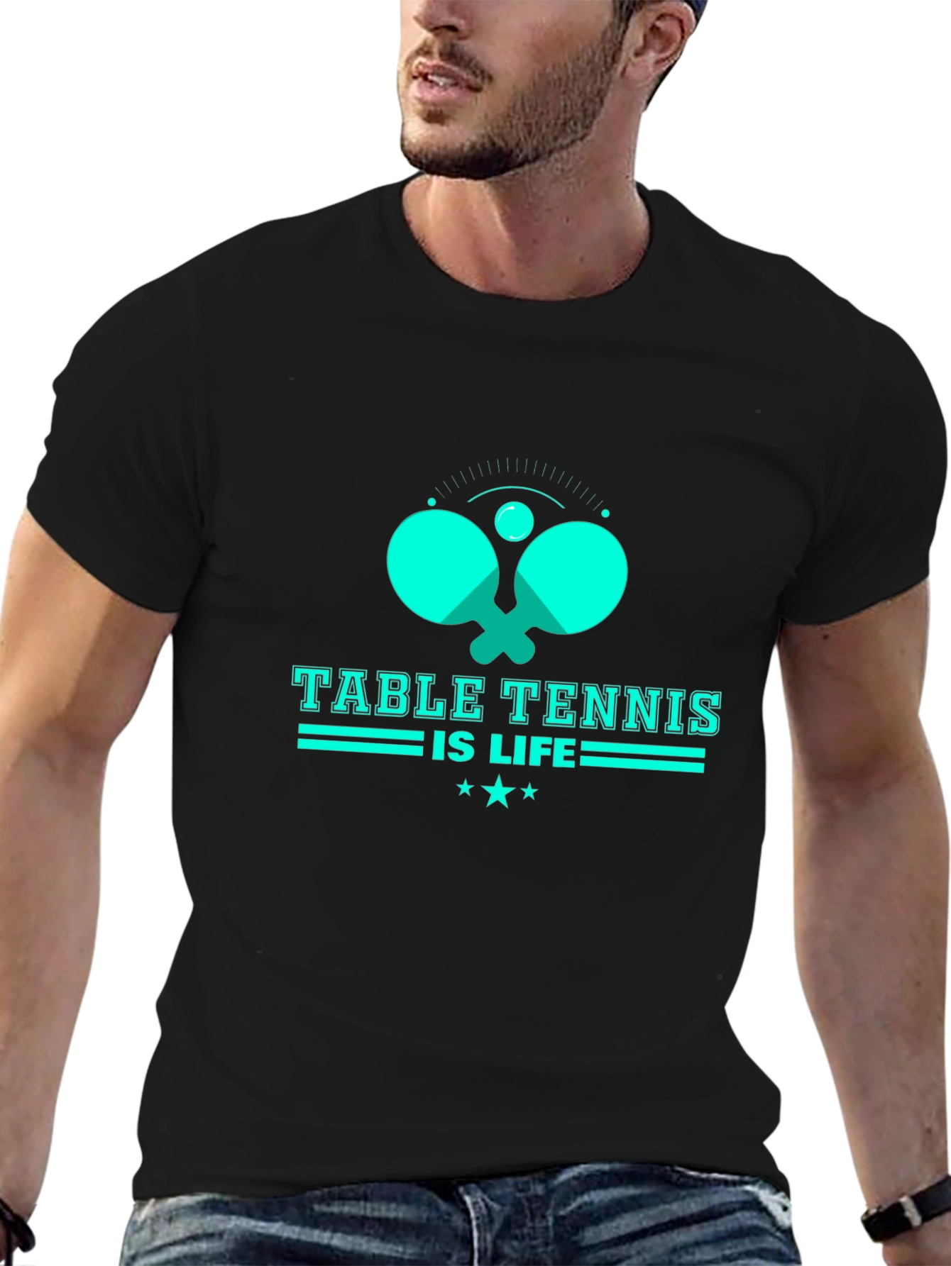 Table Tennis Is Life Graphic Tee - Black