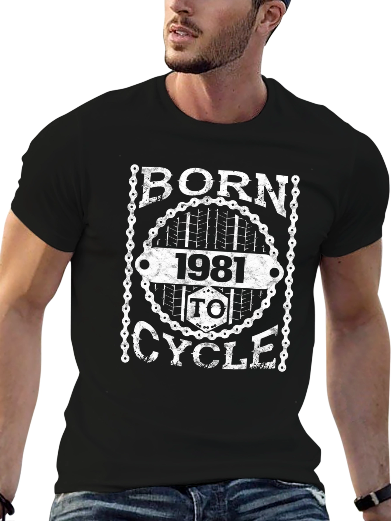 Born 1981 to Cycle Black Graphic Tee