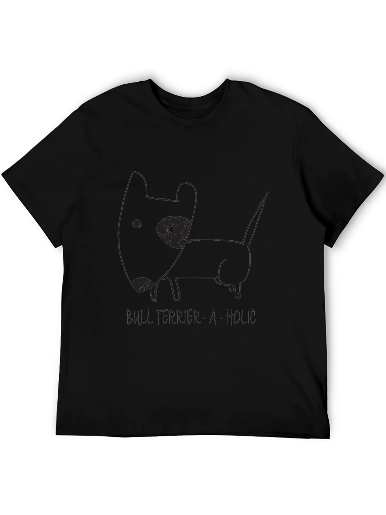 Bull Terrier-A-Holic Black T-Shirt Dog Lover Tee