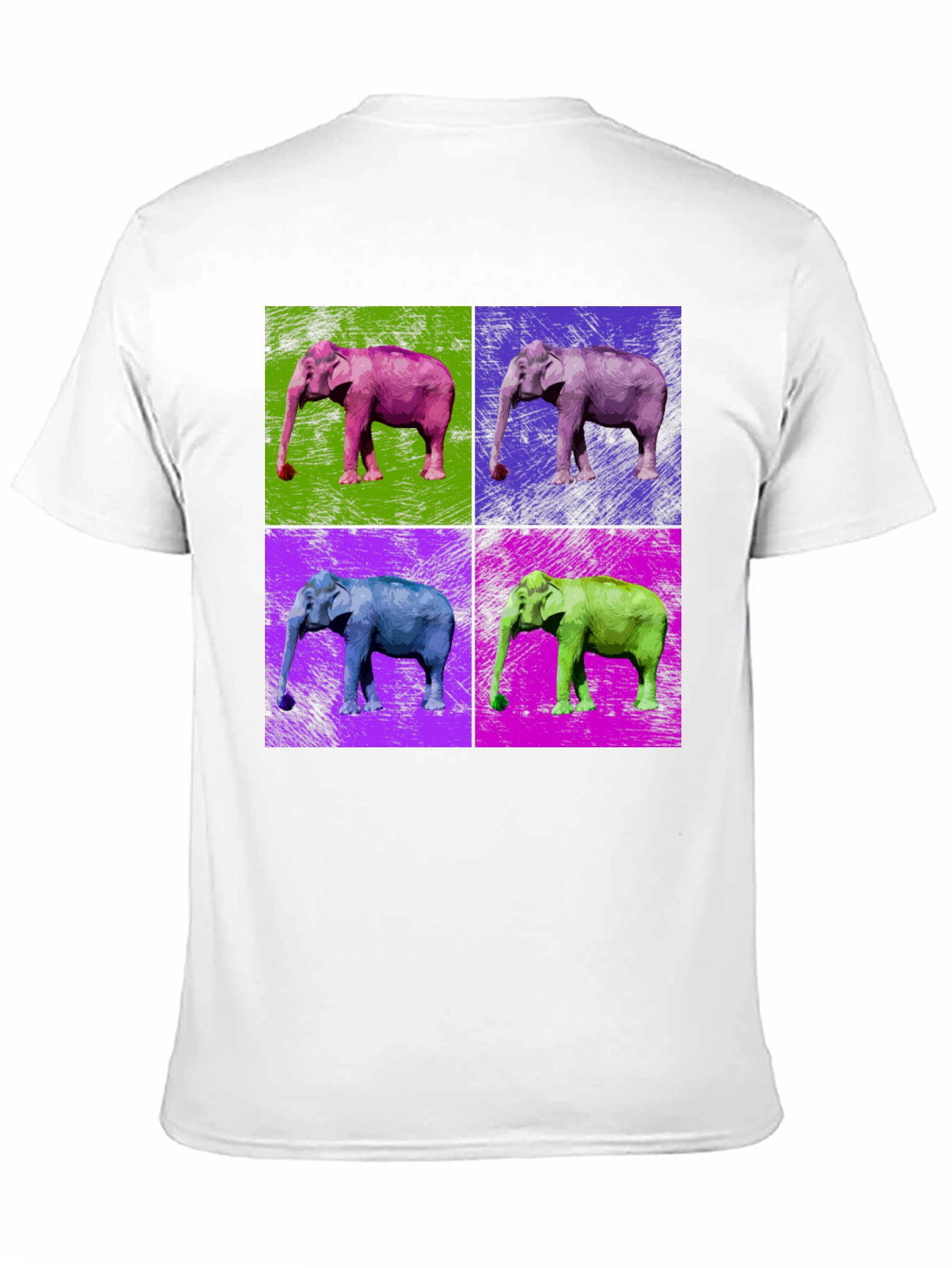 Pop Art Elephant Graphic Tee - Unisex Black T-Shirt