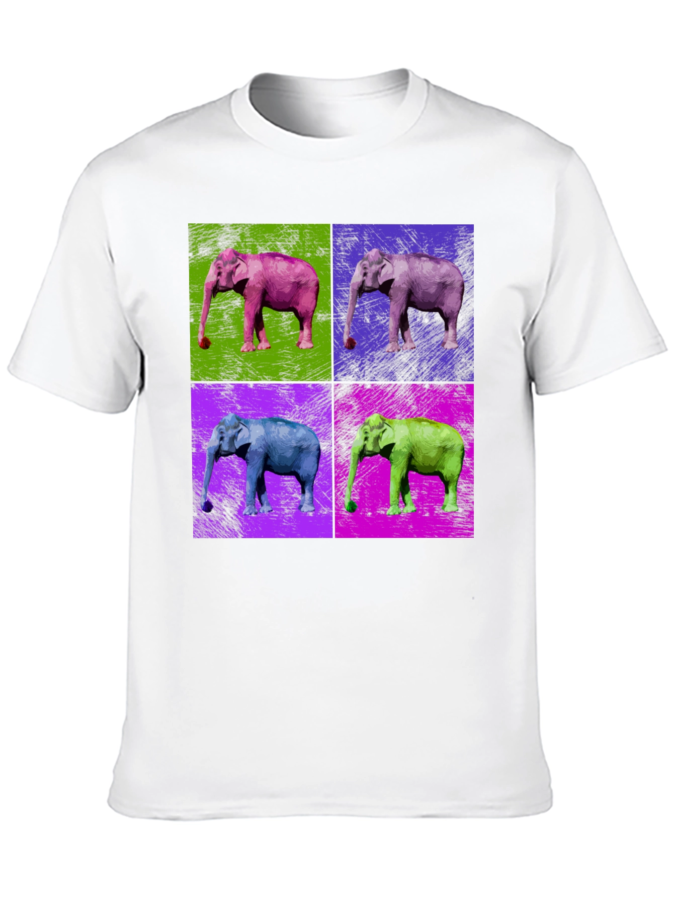 Pop Art Elephant Graphic Tee - Unisex Black T-Shirt