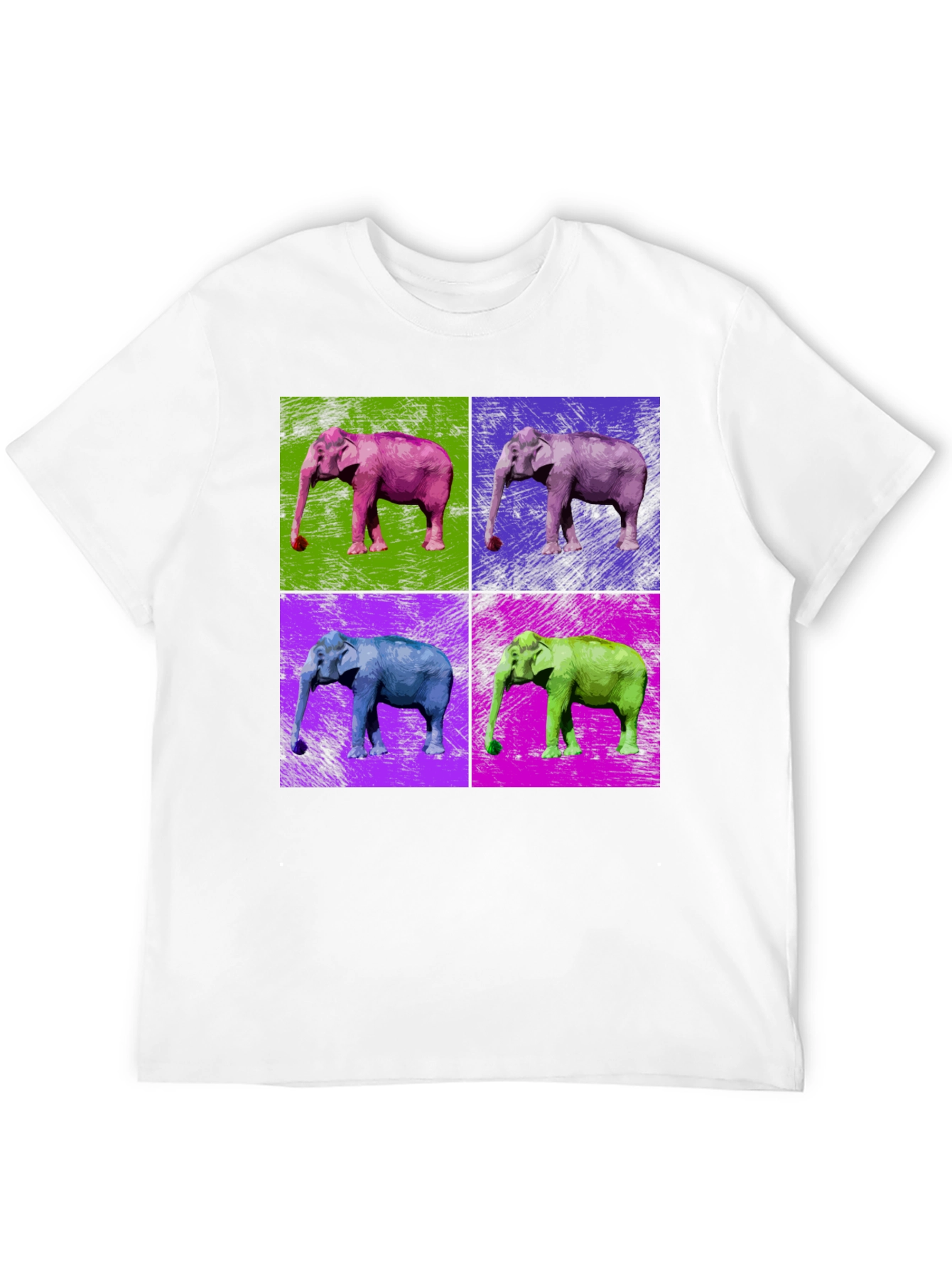 Pop Art Elephant Graphic Tee - Unisex Black T-Shirt