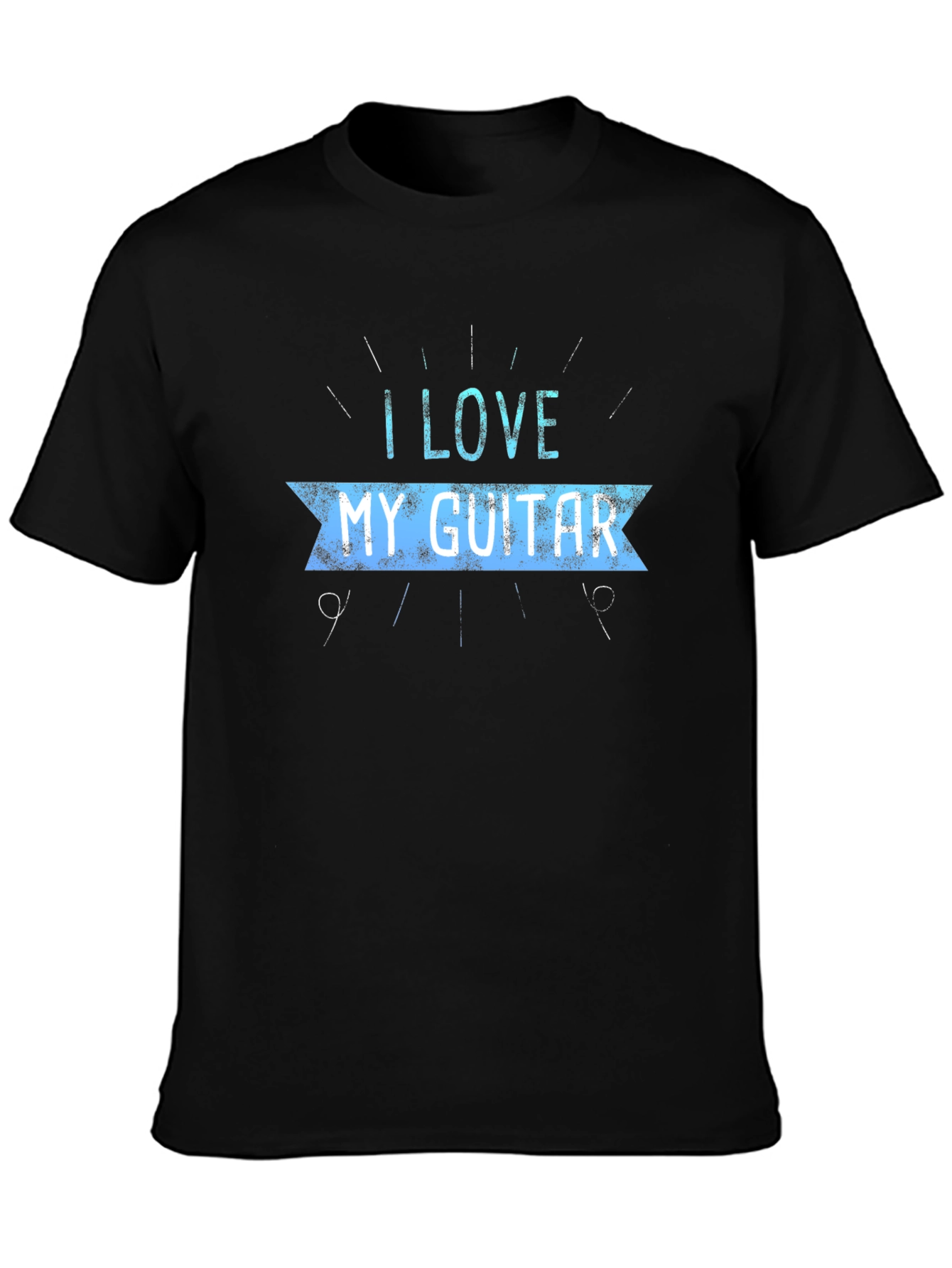 I Love My Guitar Graphic Tee - Black