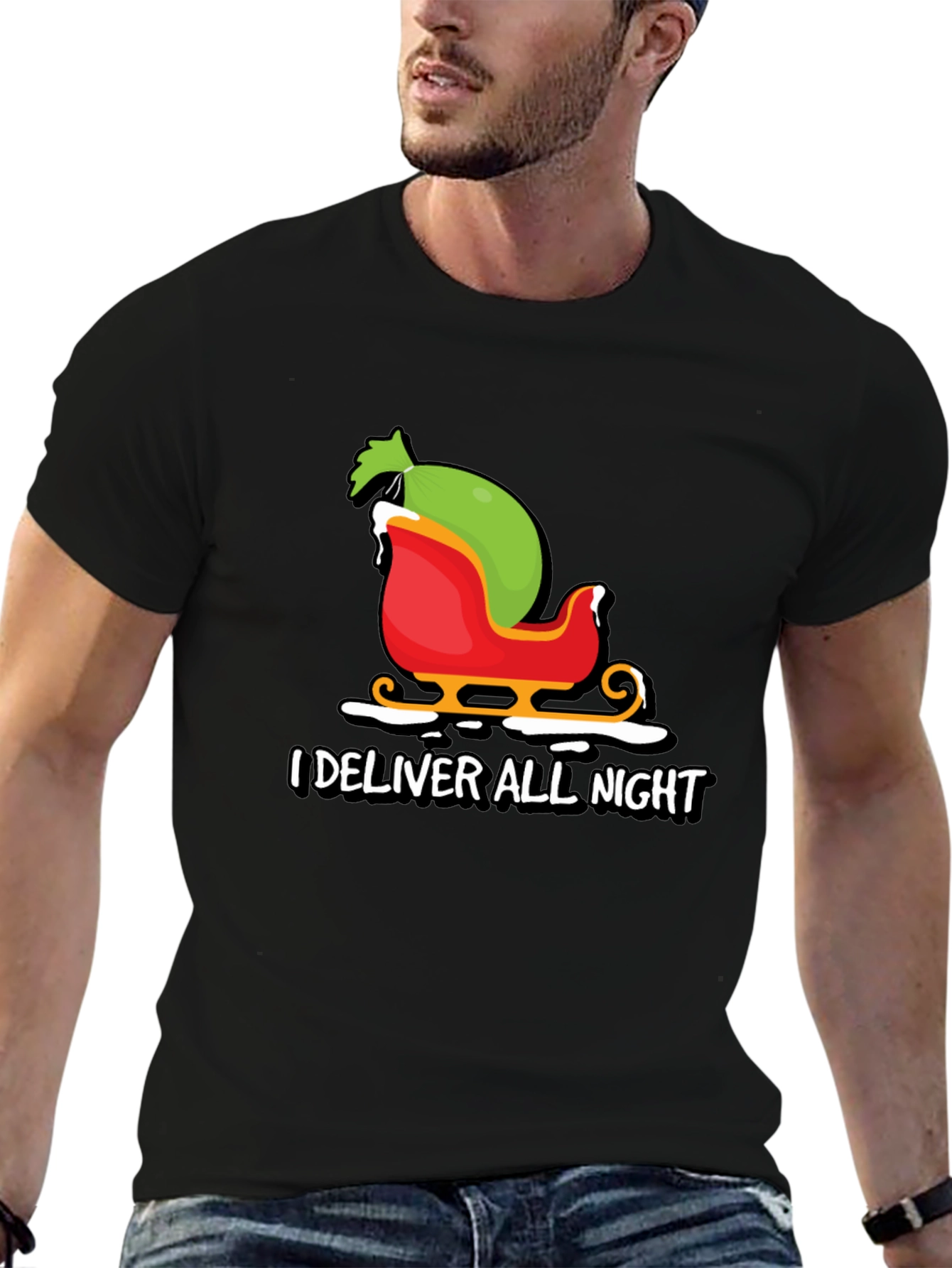 I Deliver All Night Christmas Graphic Tee