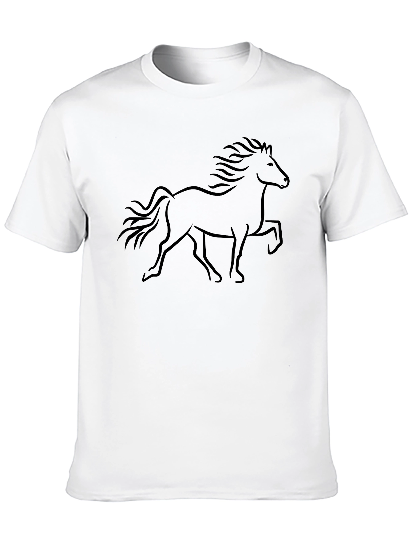 Black Horse Graphic Print T-Shirt