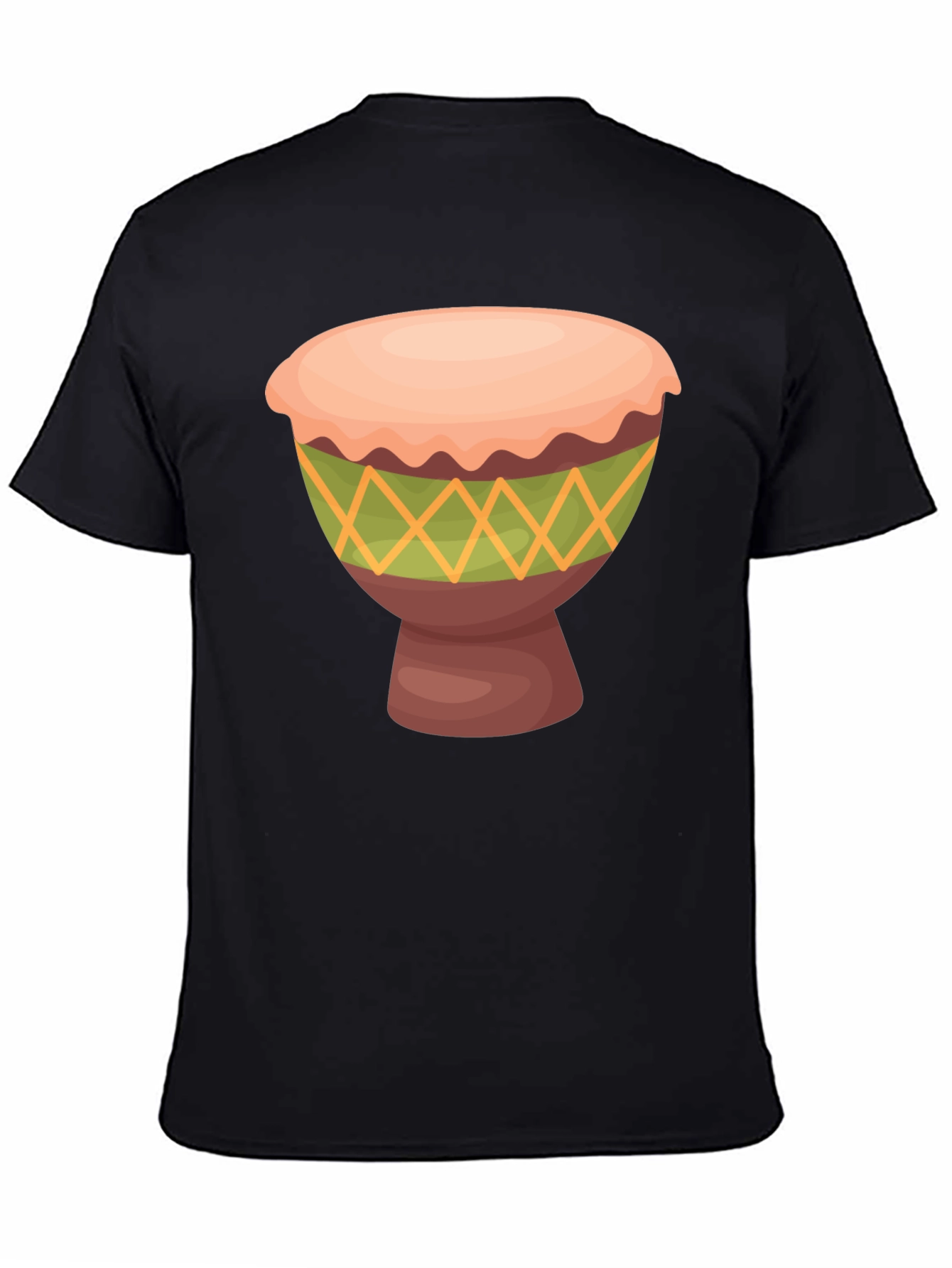 Black T-Shirt with Drum Graphic