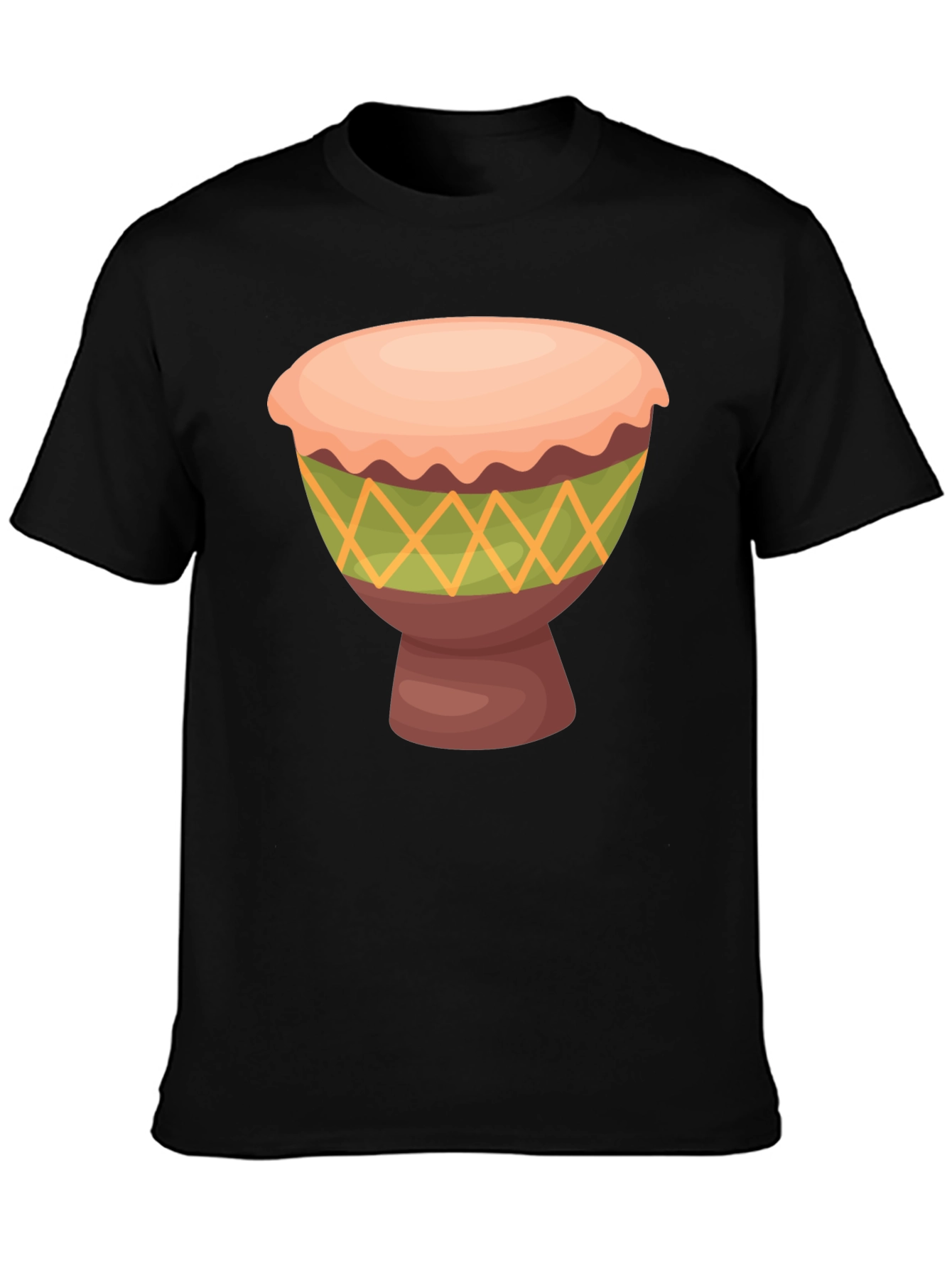 Black T-Shirt with Drum Graphic