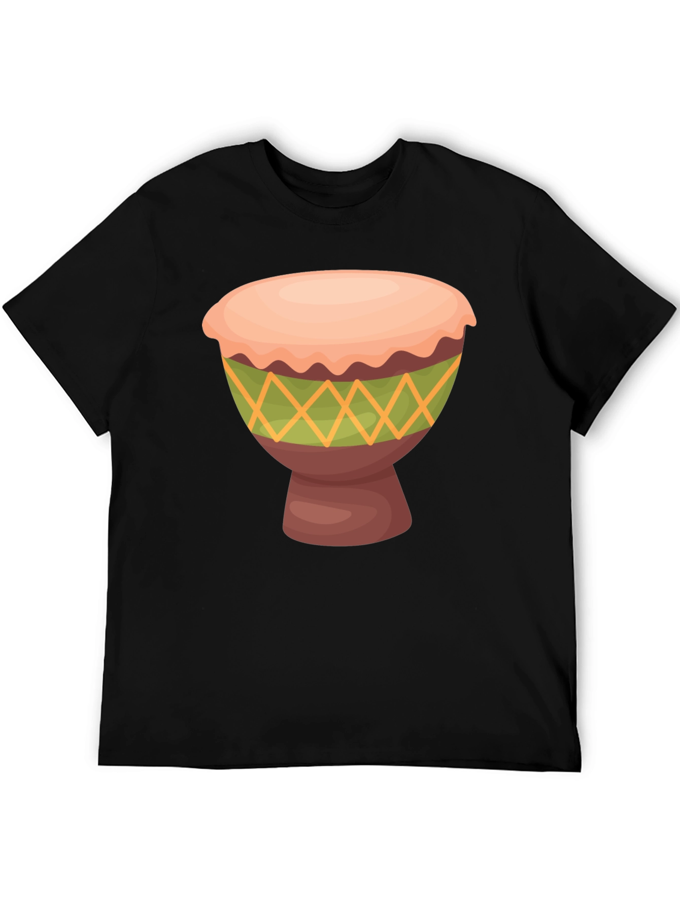 Black T-Shirt with Drum Graphic