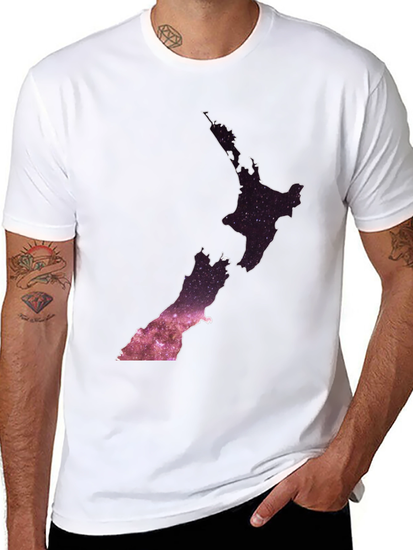 New Zealand Map Galaxy Graphic Tee