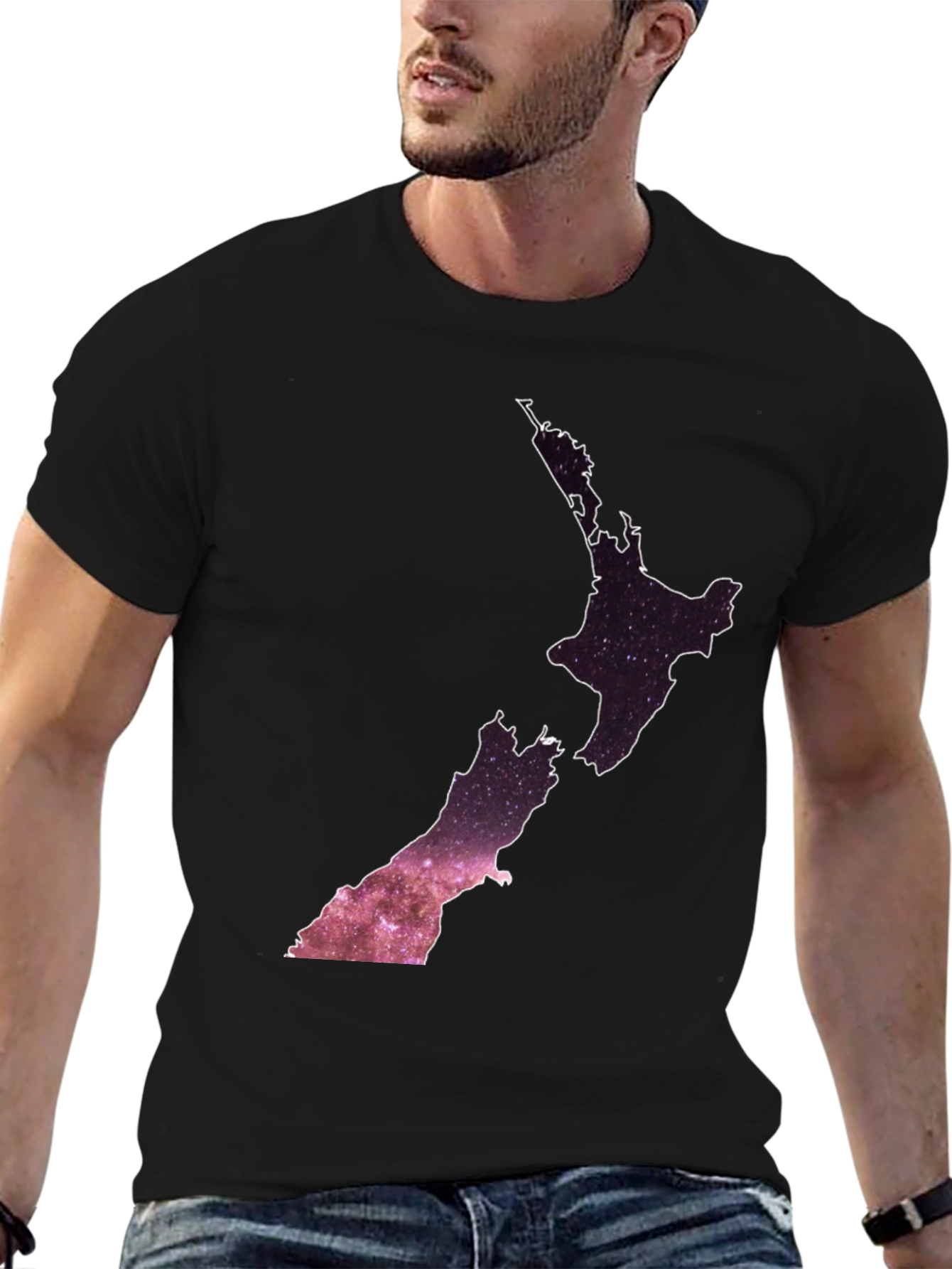 New Zealand Map Galaxy Graphic Tee