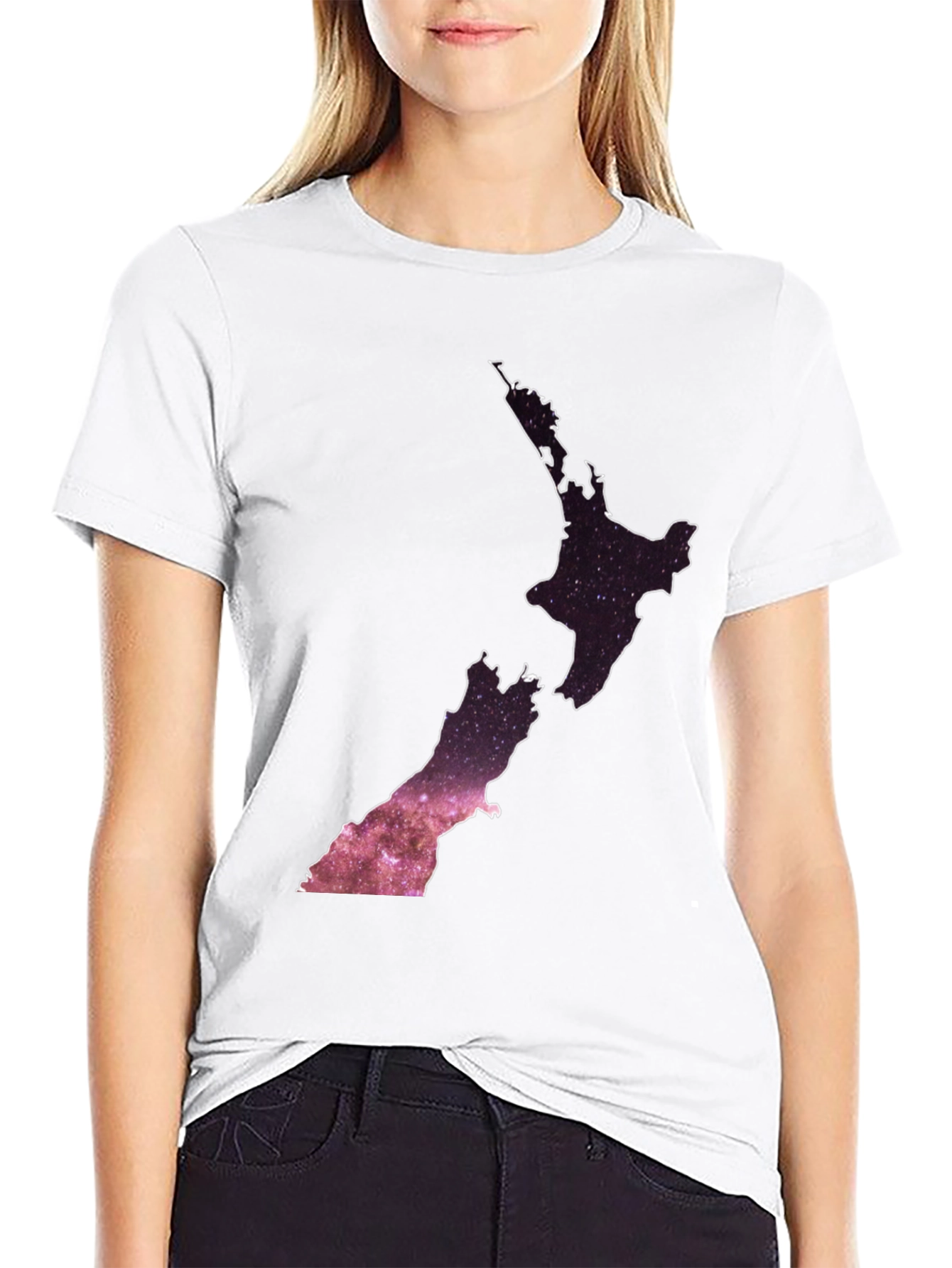 New Zealand Map Galaxy Graphic Tee
