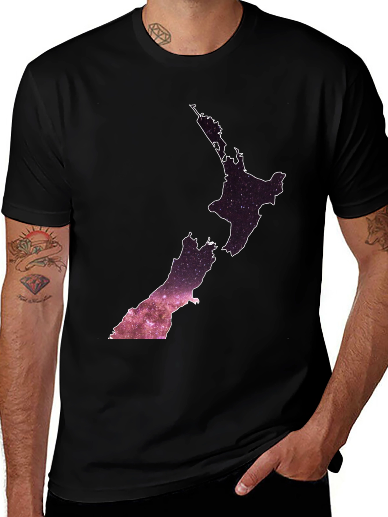 New Zealand Map Galaxy Graphic Tee