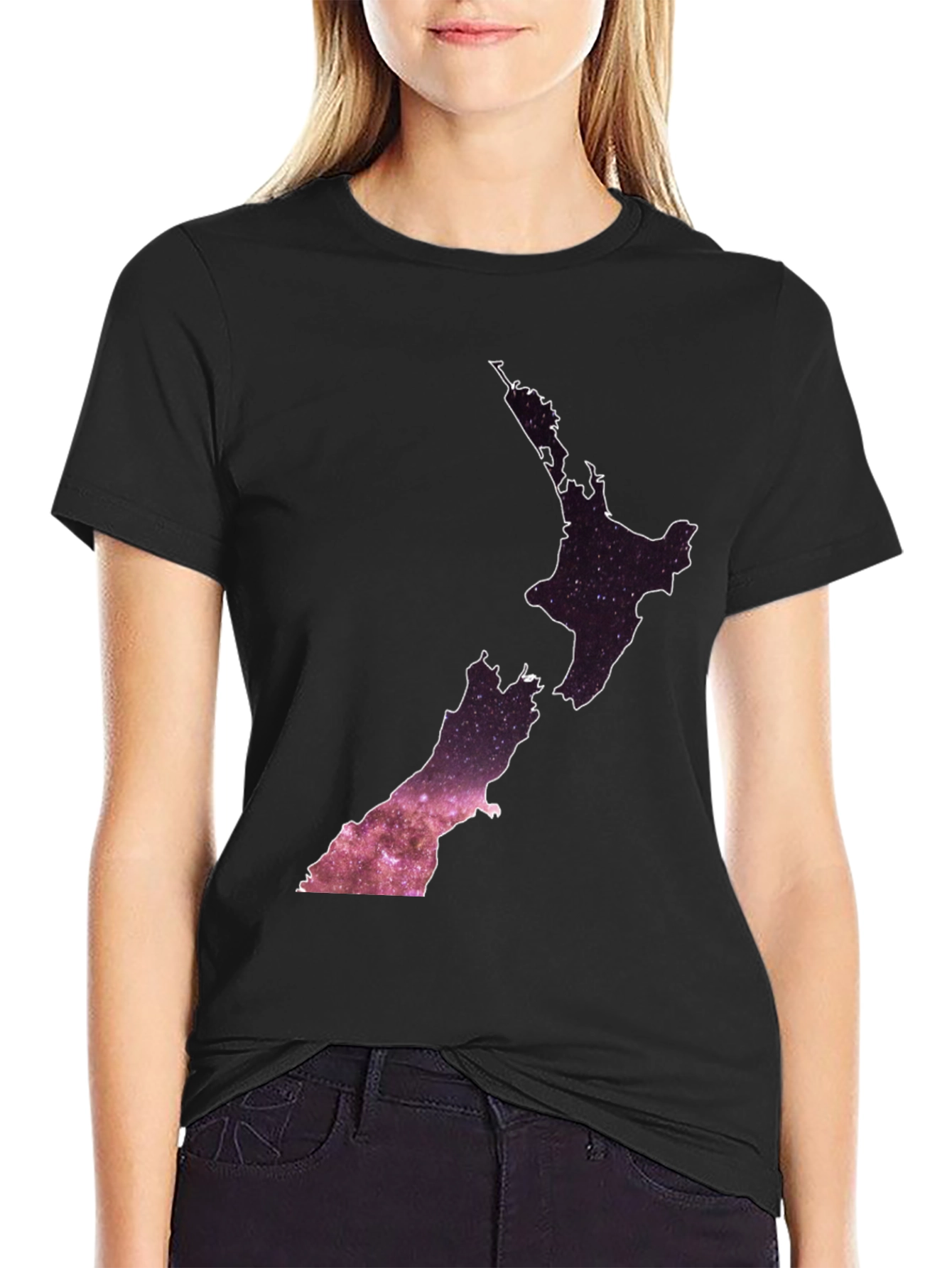 New Zealand Map Galaxy Graphic Tee