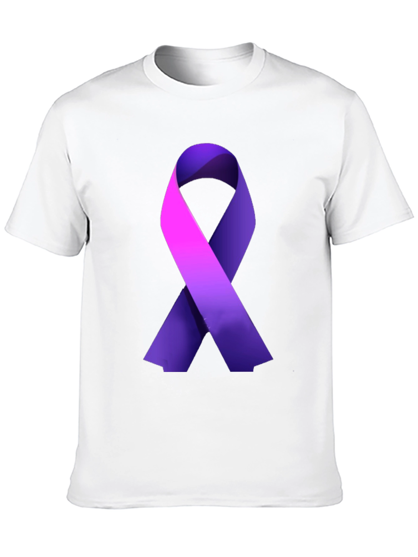 Purple Ribbon Awareness Black T-Shirt
