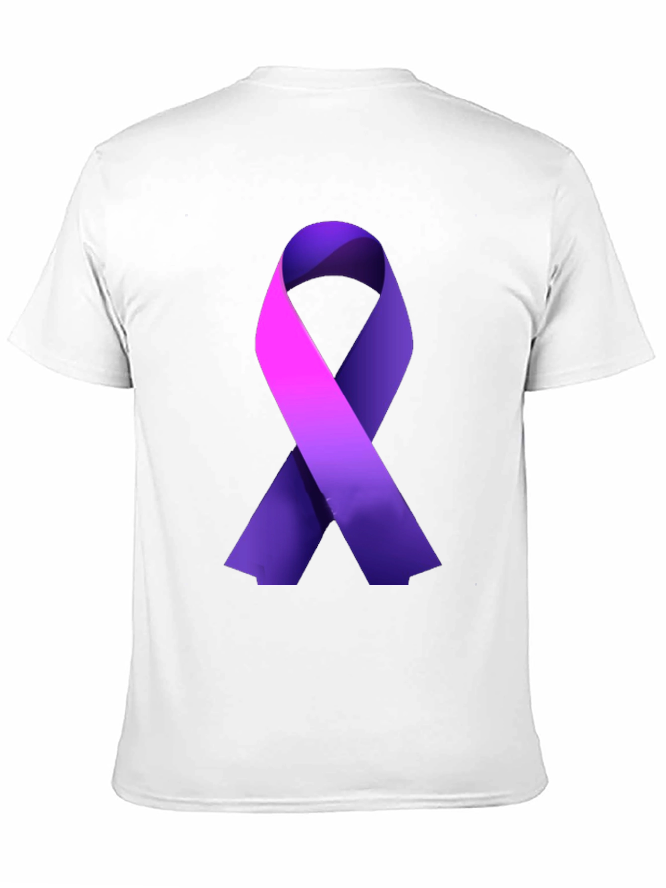 Purple Ribbon Awareness Black T-Shirt
