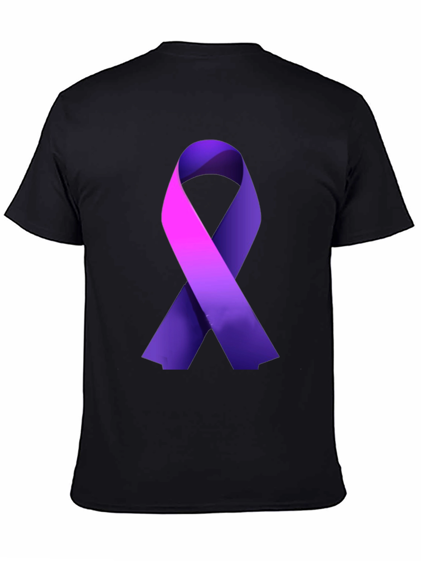 Purple Ribbon Awareness Black T-Shirt