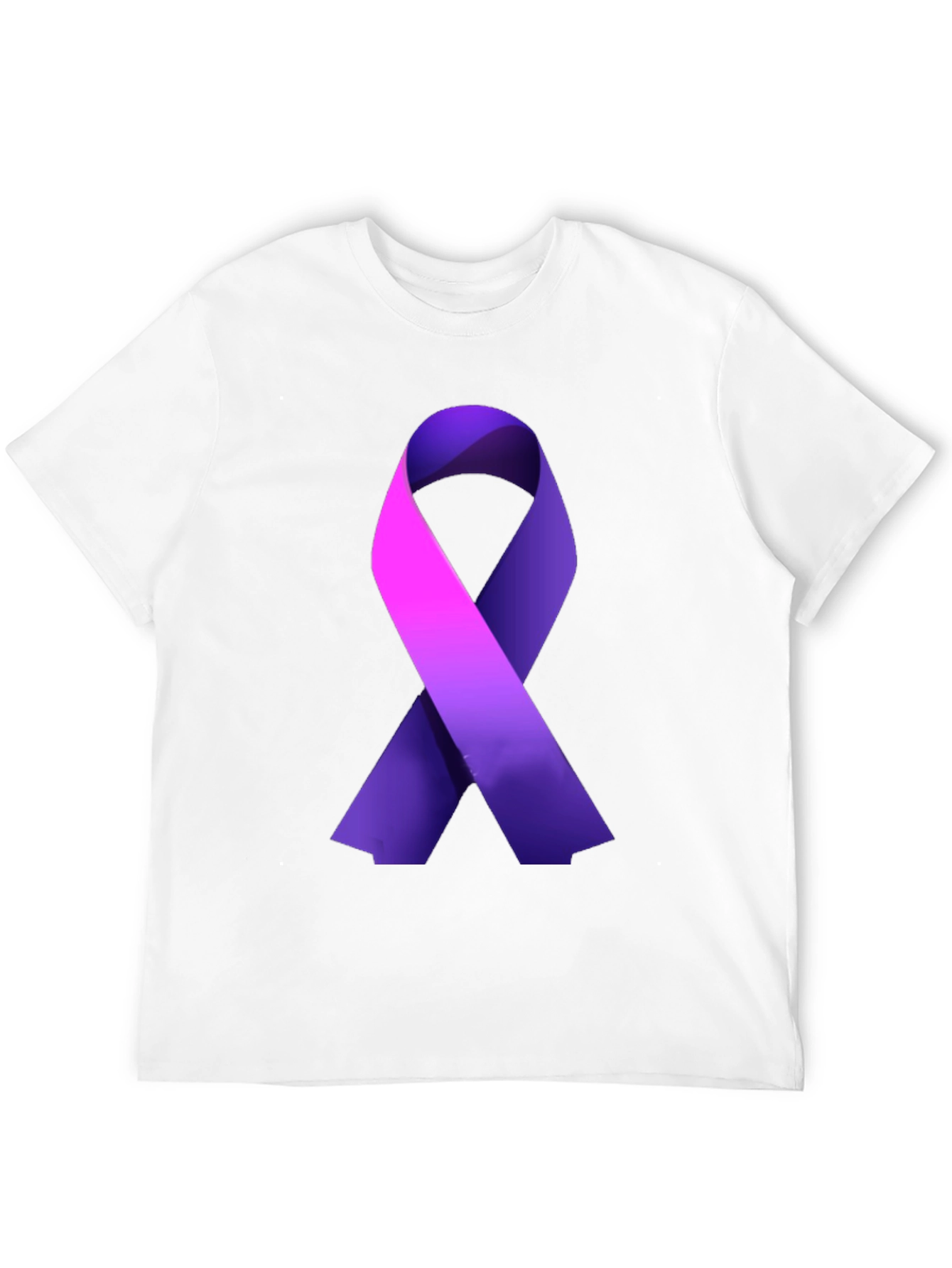Purple Ribbon Awareness Black T-Shirt