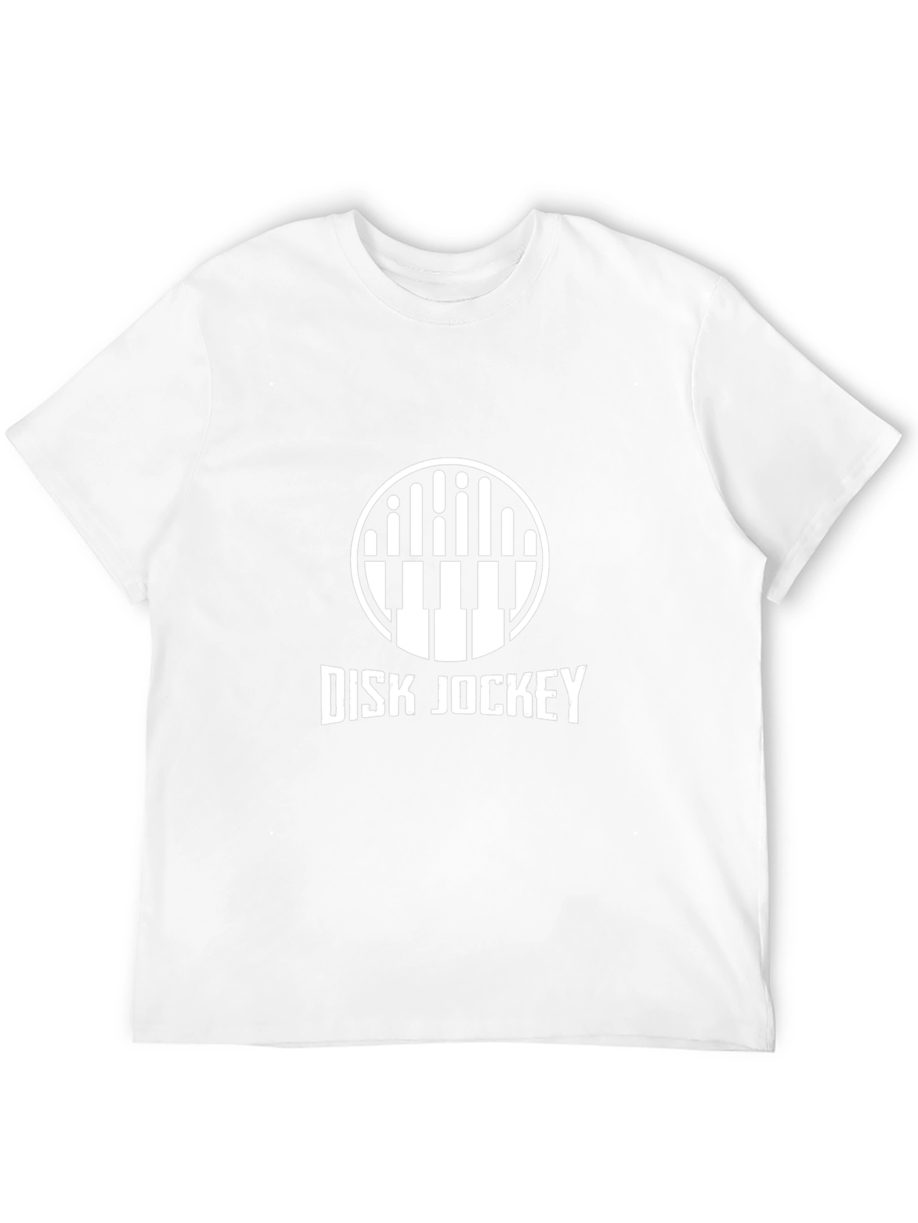 Disk Jockey Graphic Tee - Black Cotton Blend T-Shirt
