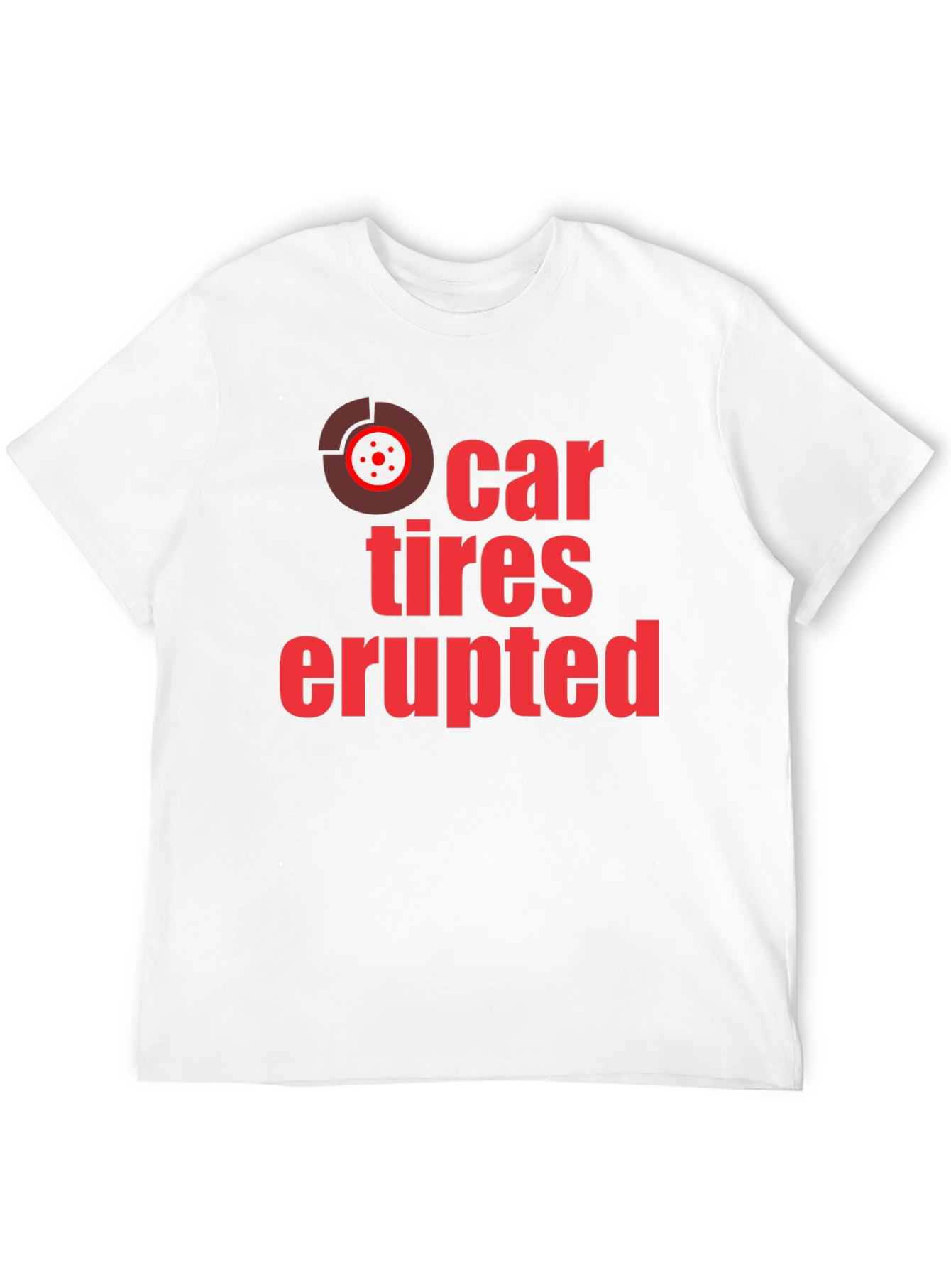 Car Tires Erupted Graphic Tee - Black Cotton