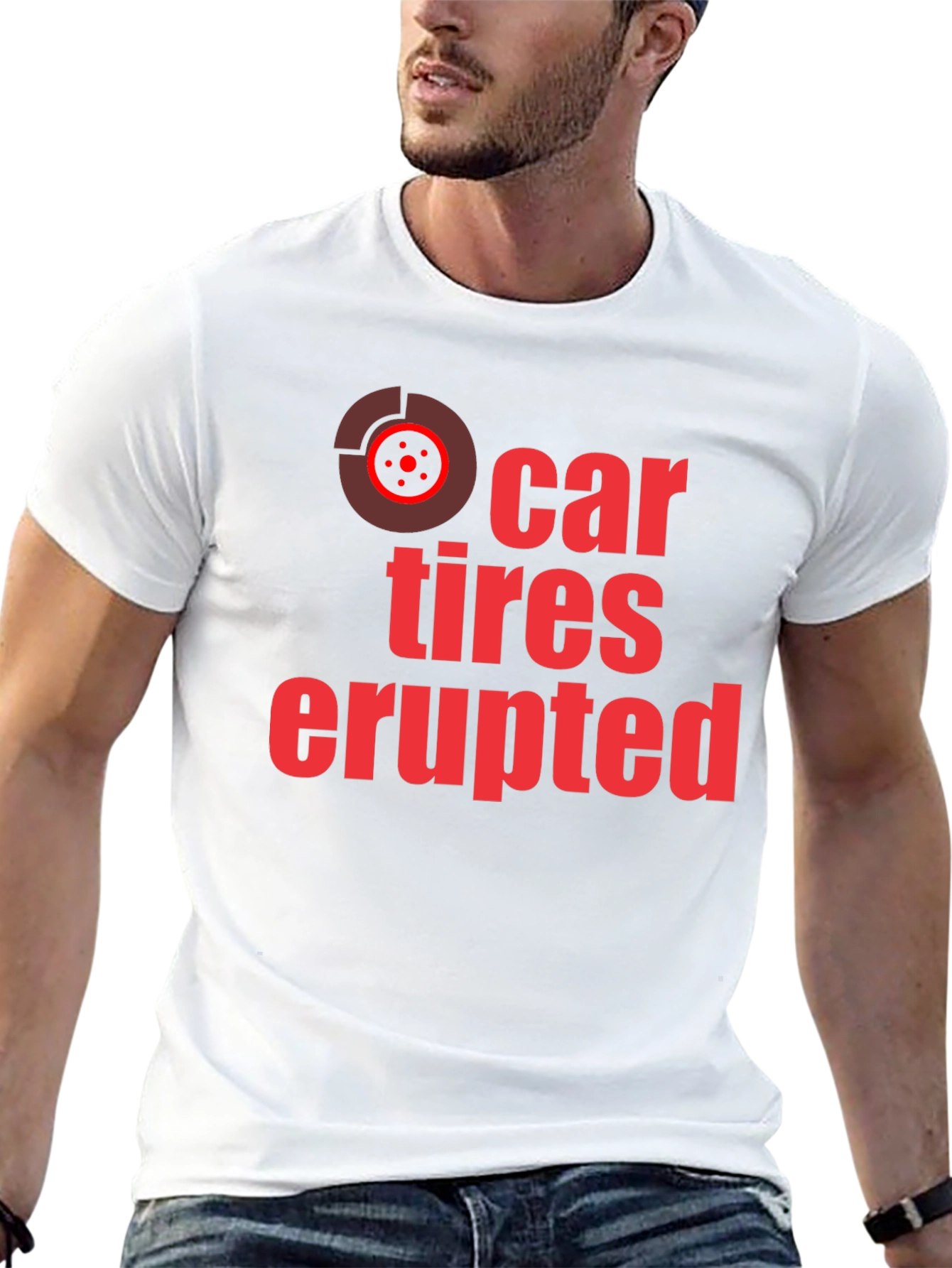 Car Tires Erupted Graphic Tee - Black Cotton