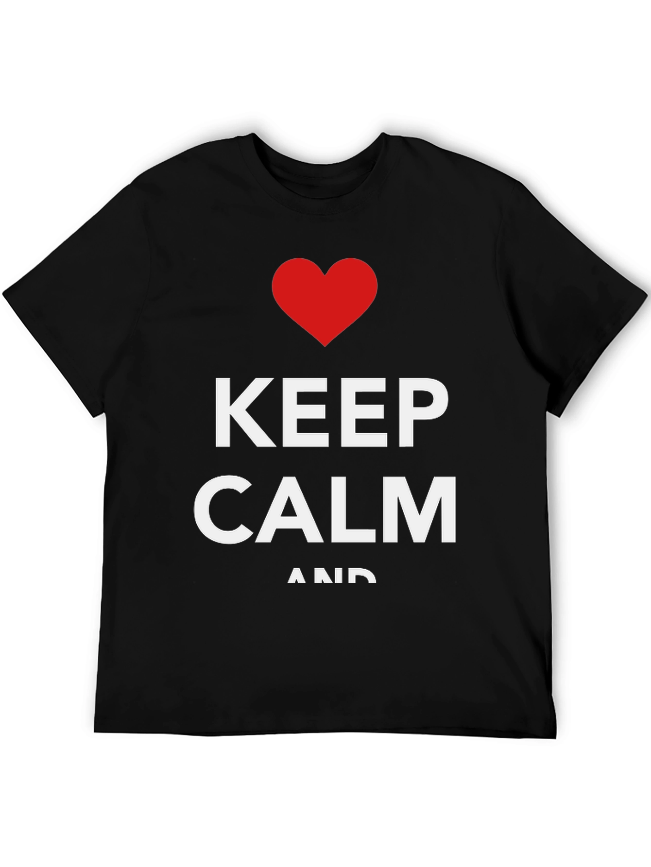 Keep Calm Graphic Tee - Black Cotton Blend