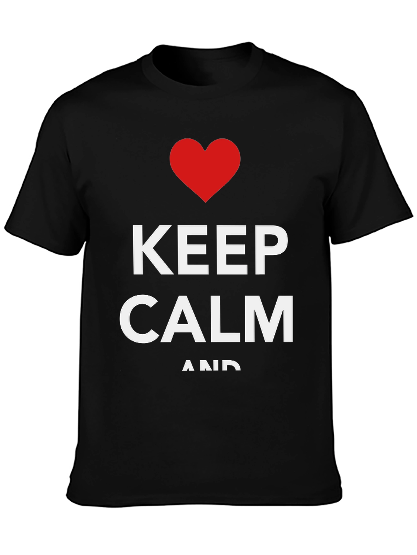 Keep Calm Graphic Tee - Black Cotton Blend