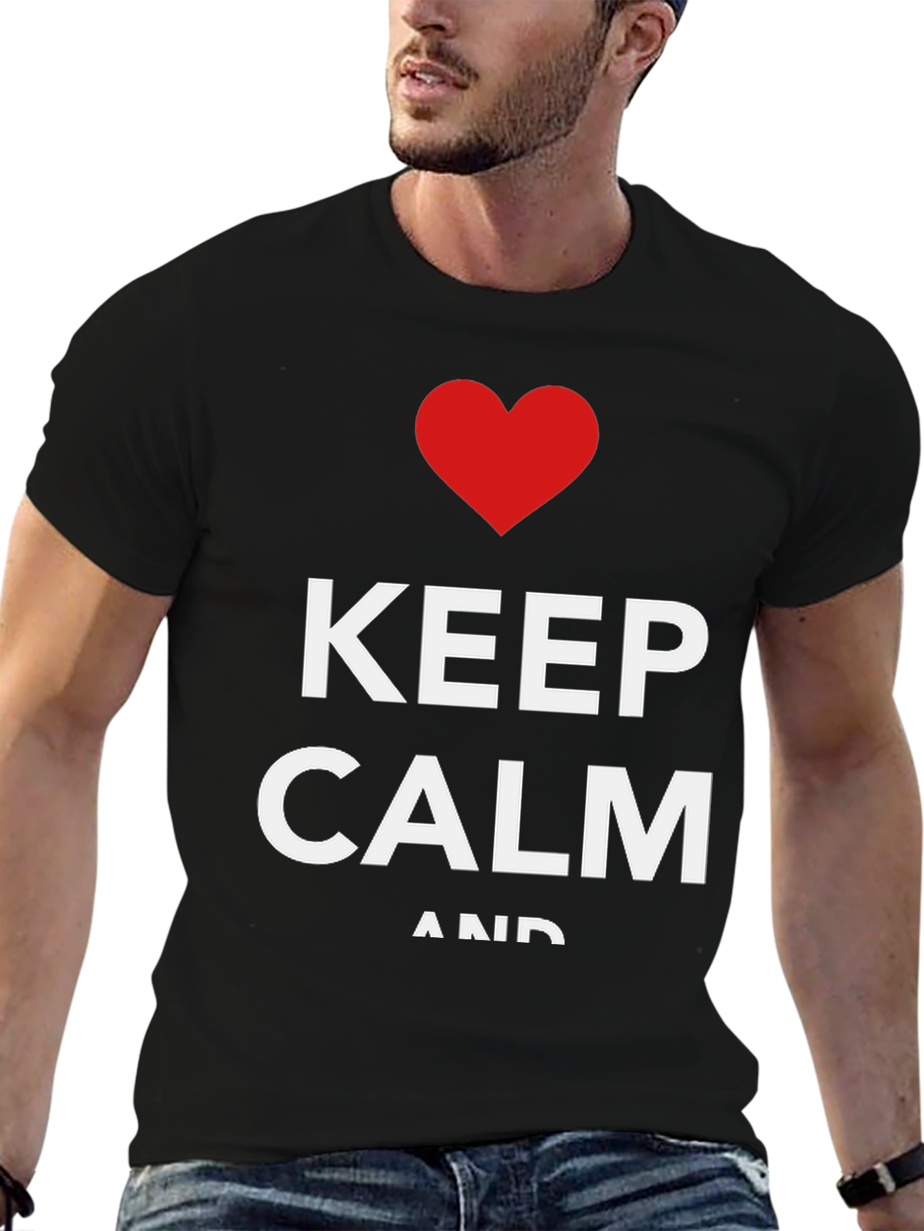 Keep Calm Graphic Tee - Black Cotton Blend