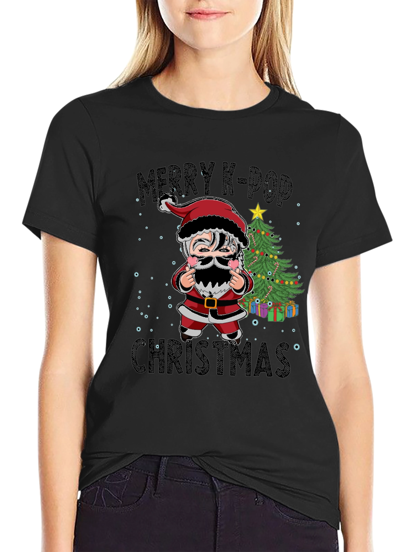 Merry K-Pop Christmas Graphic T-Shirt