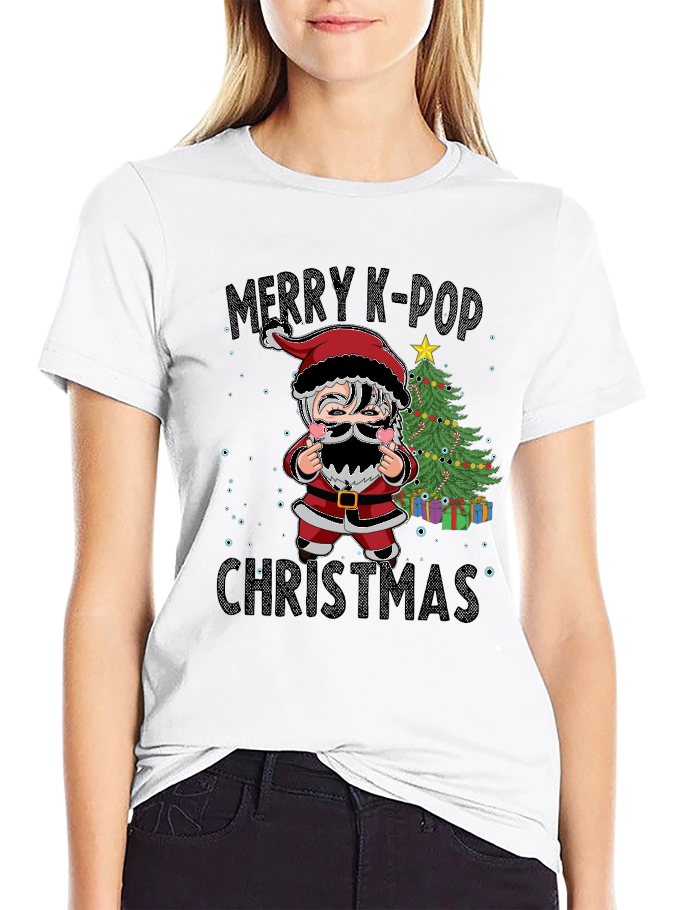Merry K-Pop Christmas Graphic T-Shirt