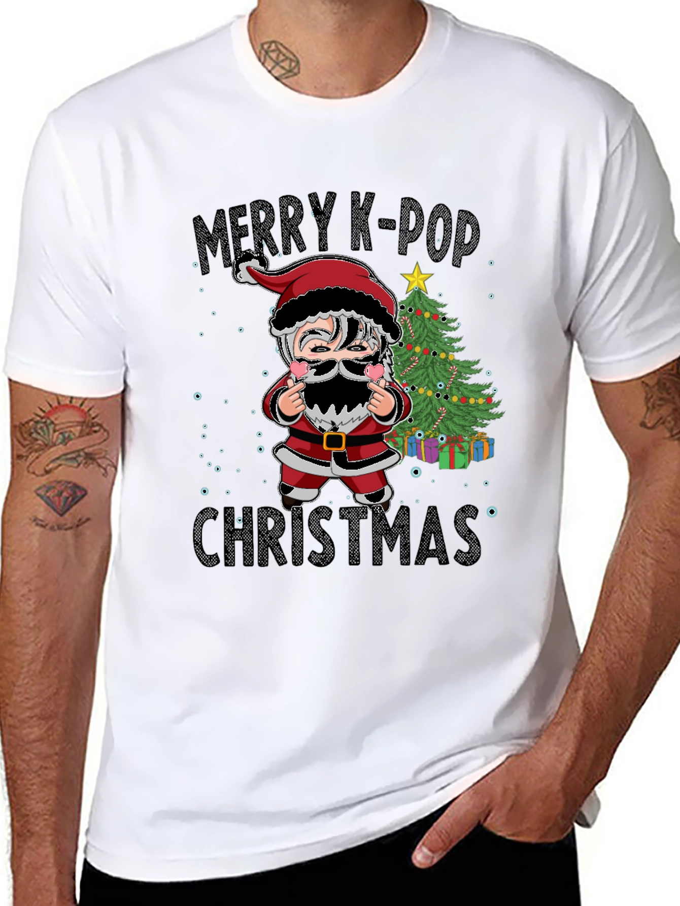 Merry K-Pop Christmas Graphic T-Shirt