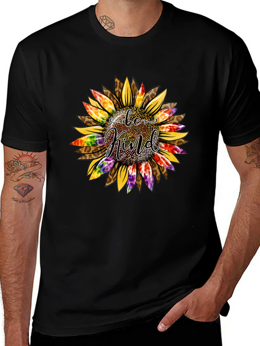 Be Kind Sunflower Graphic T-Shirt - Black