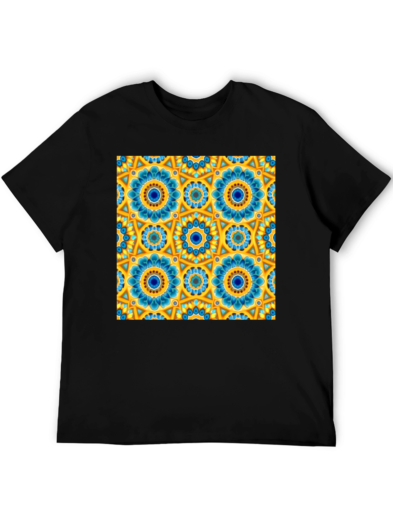 Floral Mandala Print Crew Neck T-Shirt