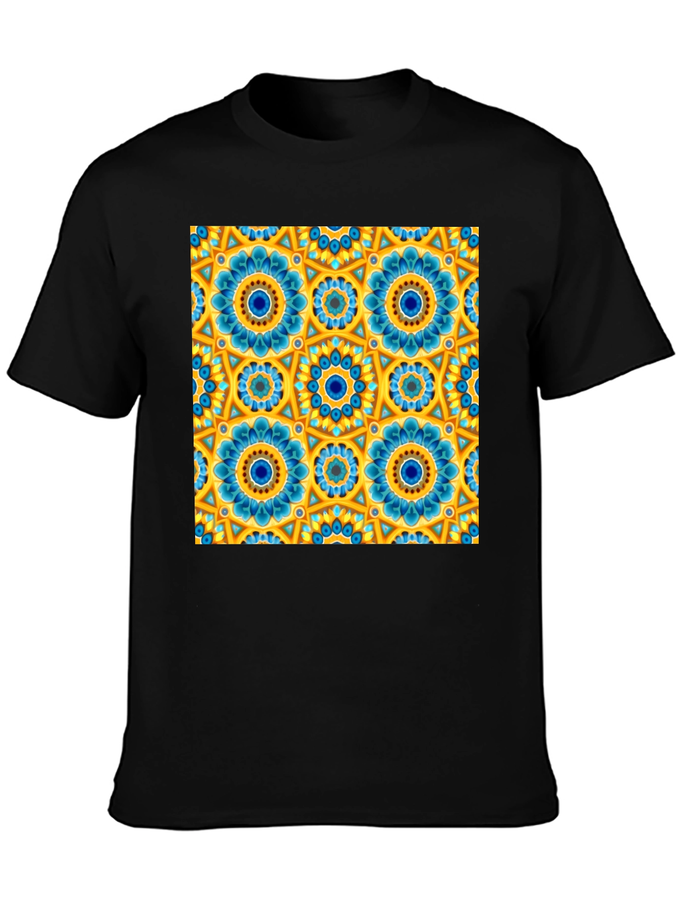 Floral Mandala Print Crew Neck T-Shirt