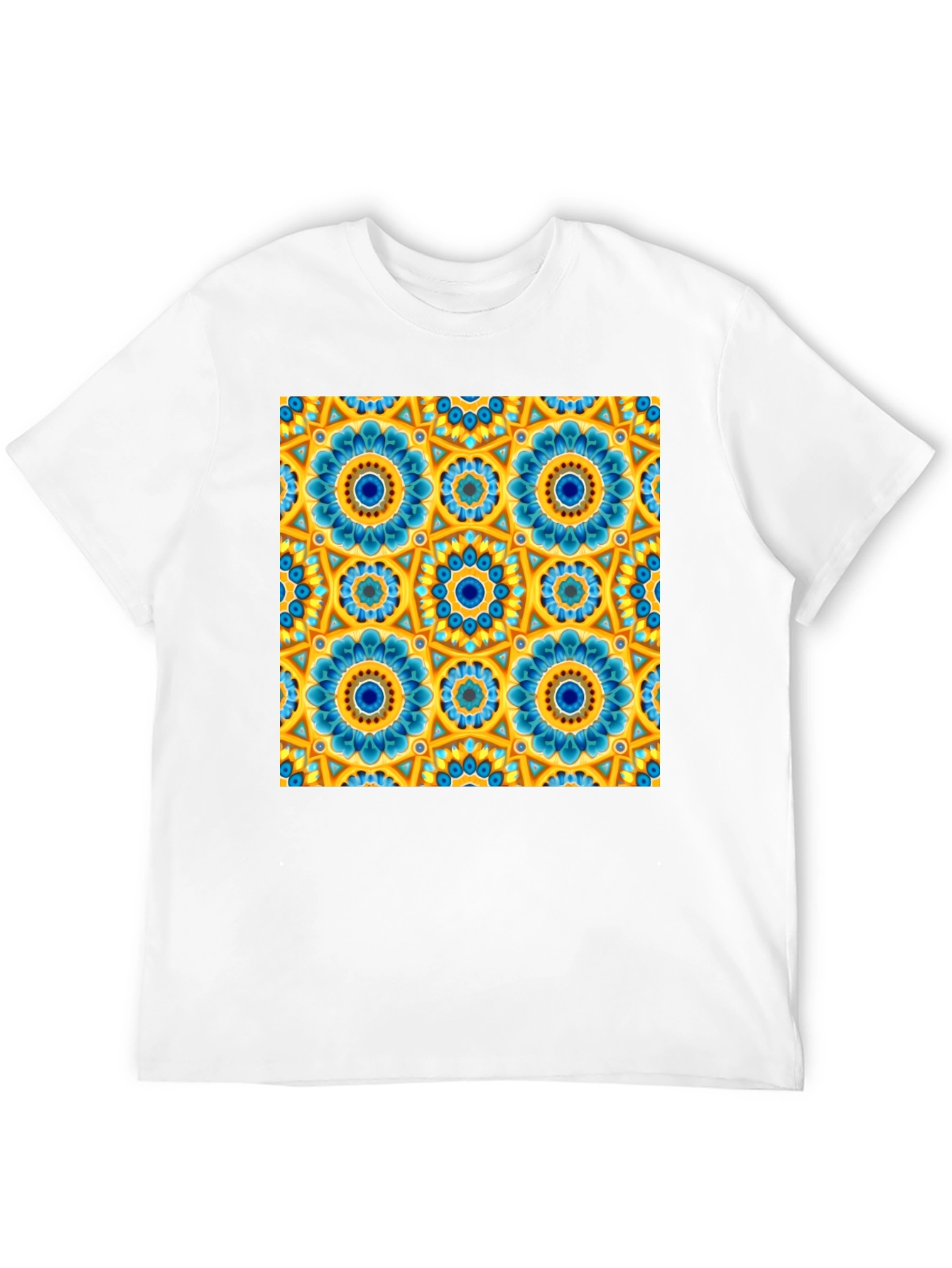 Floral Mandala Print Crew Neck T-Shirt
