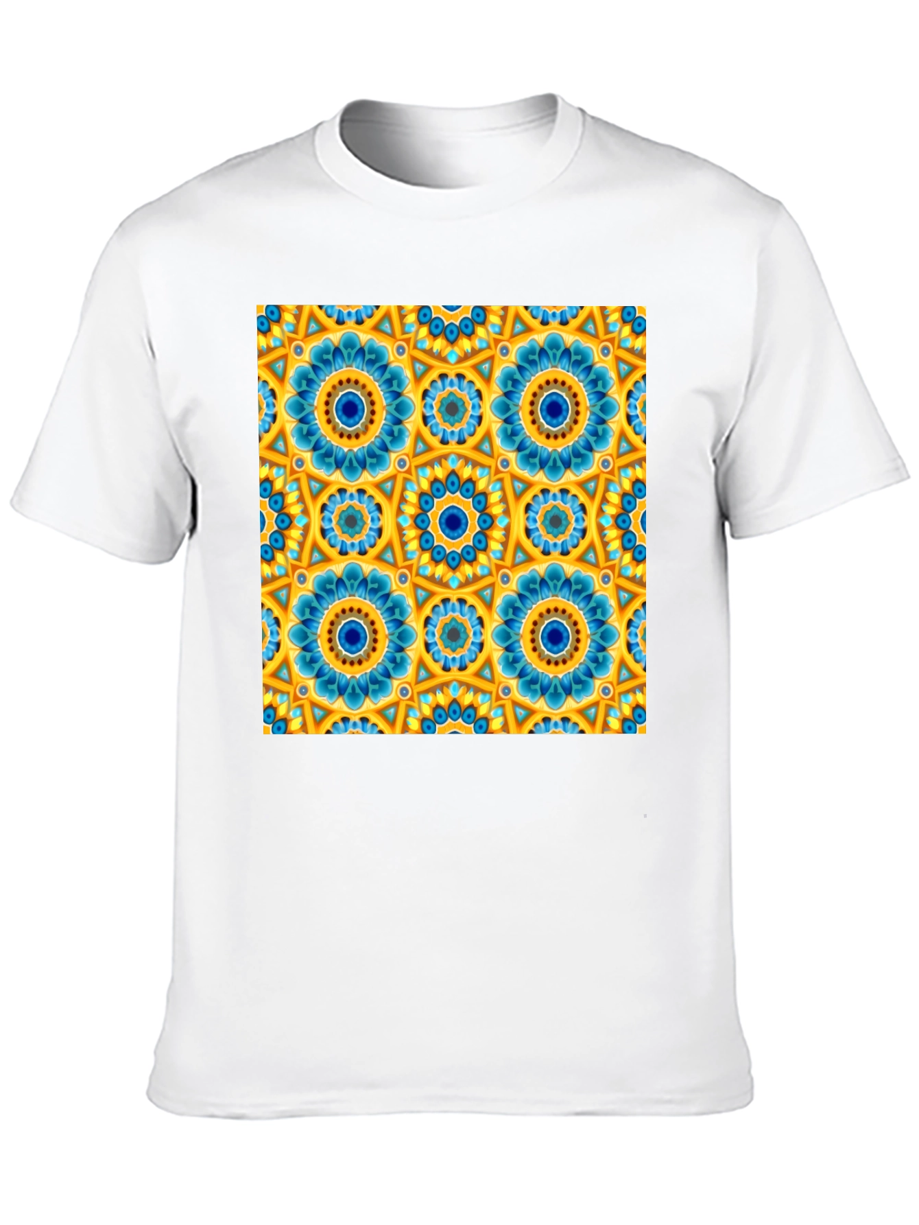 Floral Mandala Print Crew Neck T-Shirt