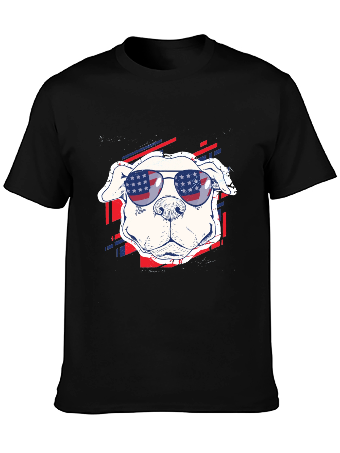 Patriotic Pup Tee - American Flag Sunglasses