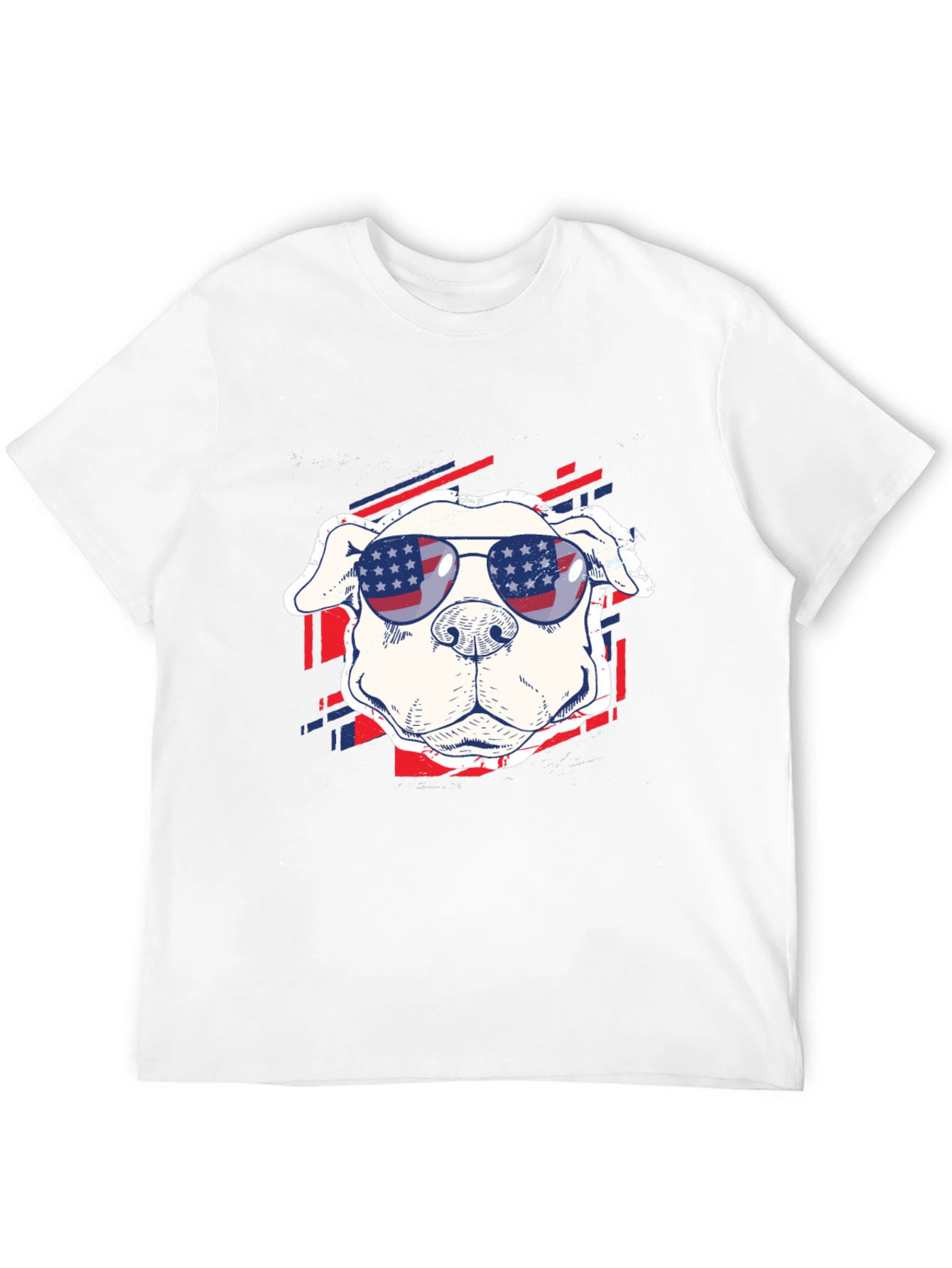 Patriotic Pup Tee - American Flag Sunglasses