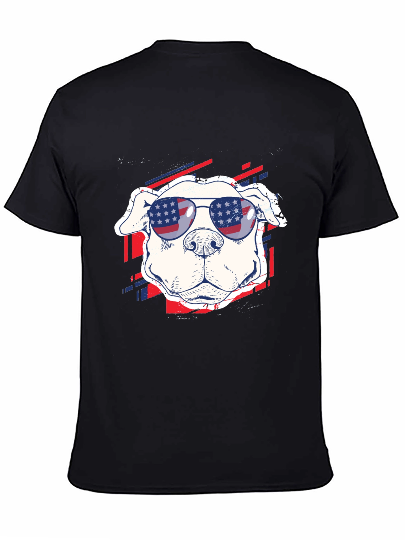 Patriotic Pup Tee - American Flag Sunglasses