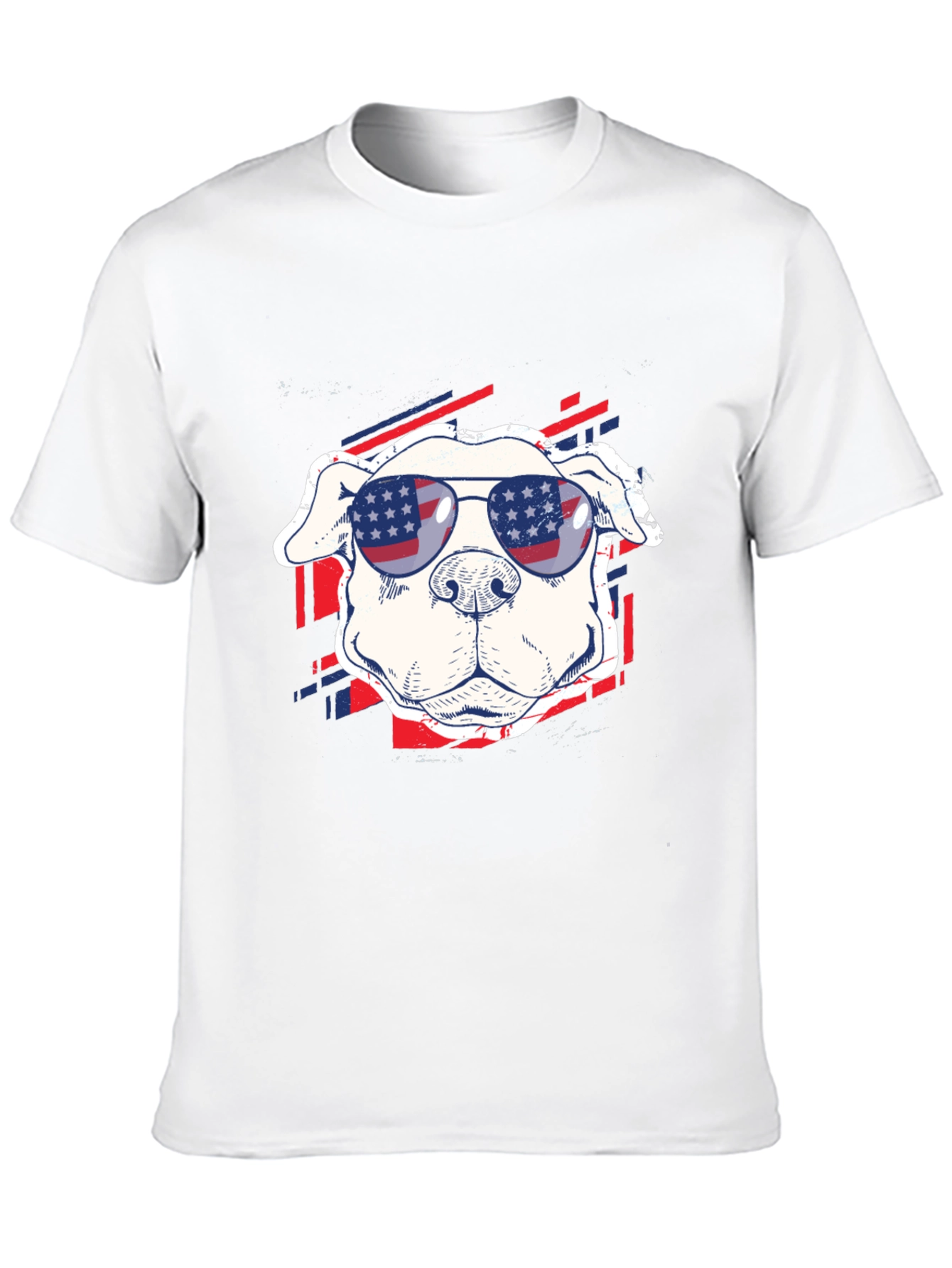Patriotic Pup Tee - American Flag Sunglasses