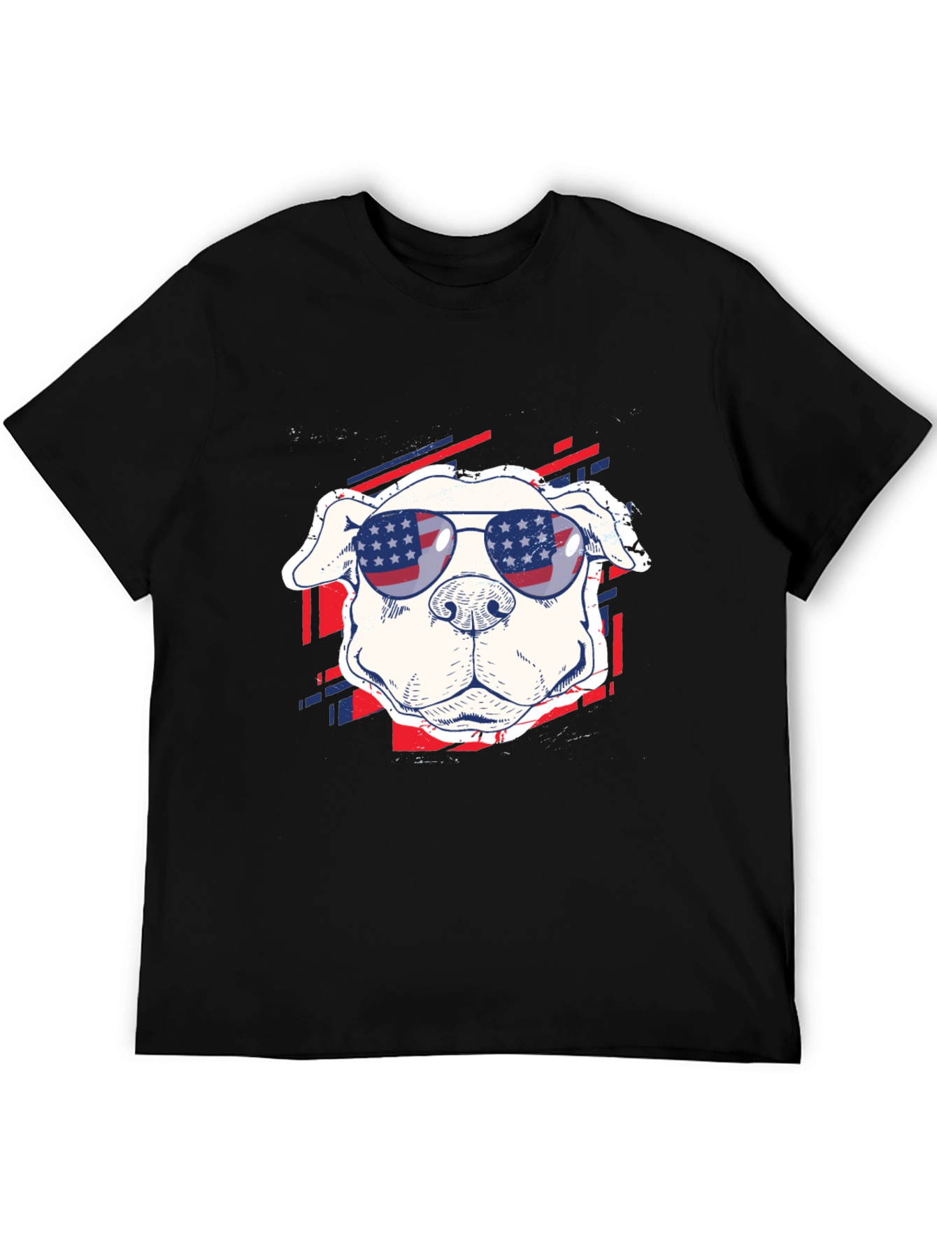 Patriotic Pup Tee - American Flag Sunglasses